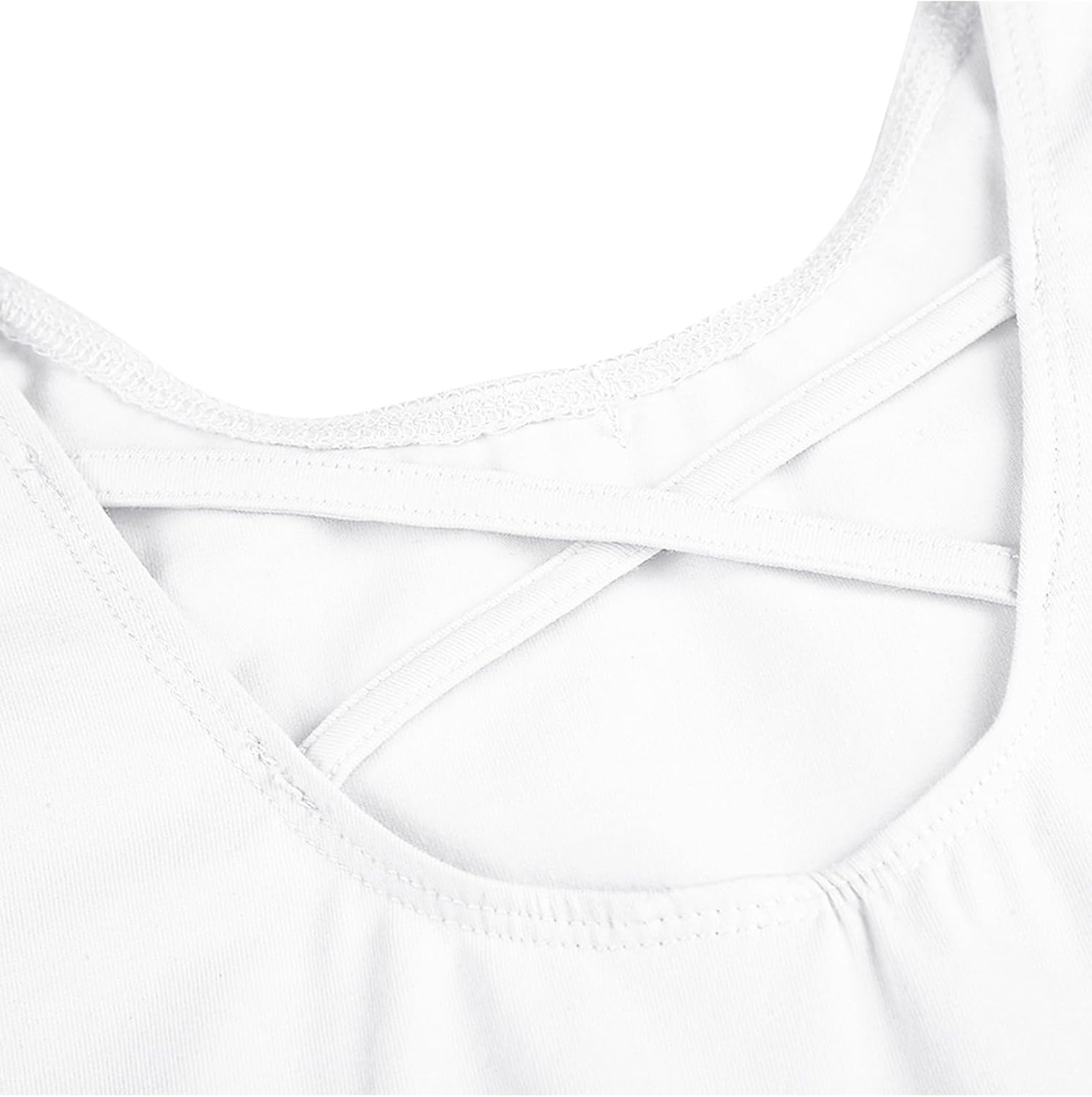 Stelle Ballet Leotards for Girls Toddler Ballet Outfit Dance Leotard Dress | Ballerina Outfit Dress, Criss-Cross & Bow Back, Soft Stretch Fabric, Short Sleeve, Dance Recital, Gymnastics, Performance(Style 1-white(cross Back))