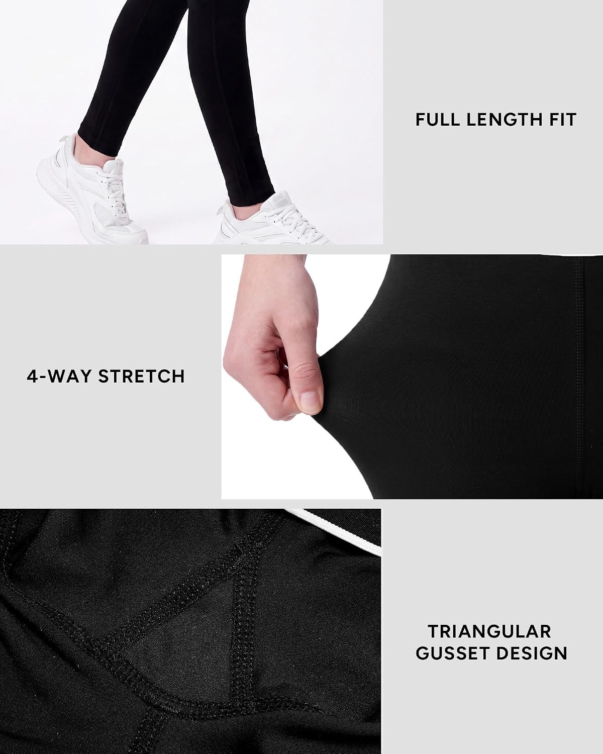Stelle Girls Athletic Leggings Kids Dance Yoga Pants for Sports Casual Wear | Soft 4-Way Stretch,Logo Waistband,Moisture-Wicking Comfort,Non-See-Through for Yoga,Dance,Sports Everyday Wear(01-b1-black)