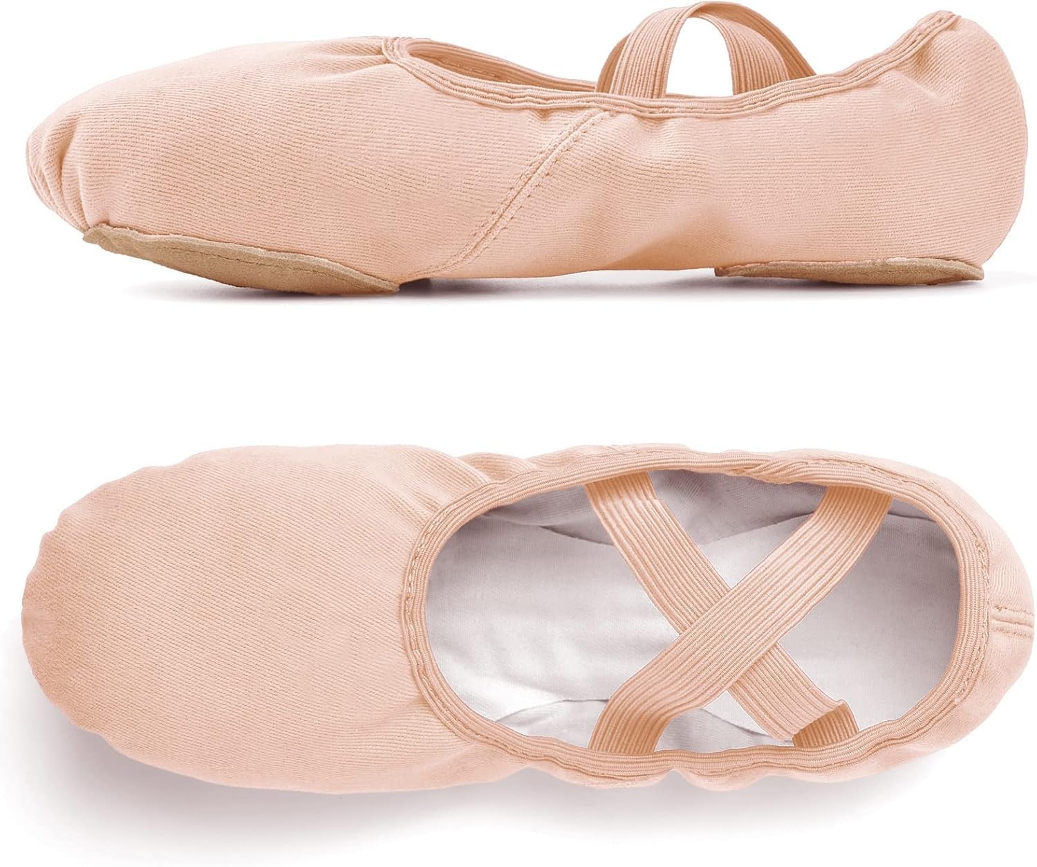 Stelle Women Ballet Shoes Highly Stretch Canvas Adult Ballet Slippers Split Sole Yoga Dance Shoe for Girls Boys(Ballet Pink)