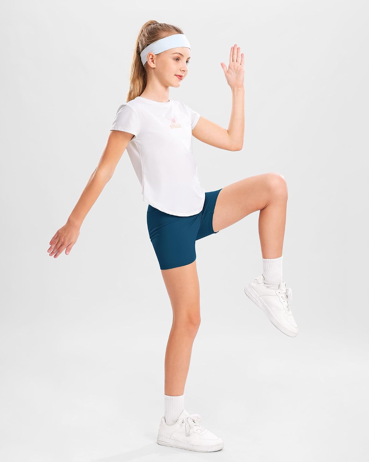 Stelle Girls 3″/4″/8″ Bike Volleyball Shorts with Pockets Athletic Dance(Oceanic)