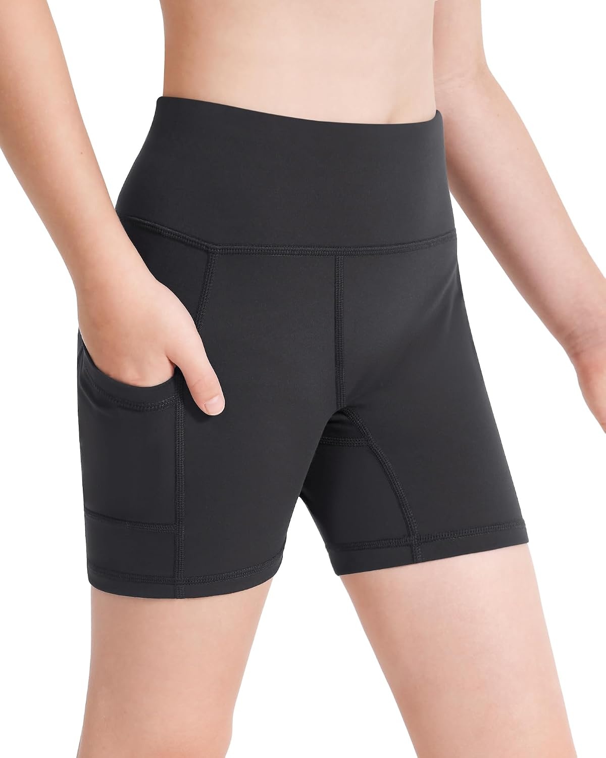 Stelle Girls 3″/4″/8″ Bike Volleyball Shorts with Pockets Athletic Dance(Charcoal)