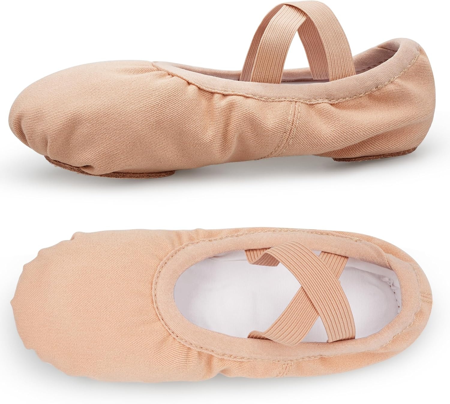 Stelle Ballet Shoes for Women Stretch Canvas Ballet Slippers Dance Yoga(Tan)