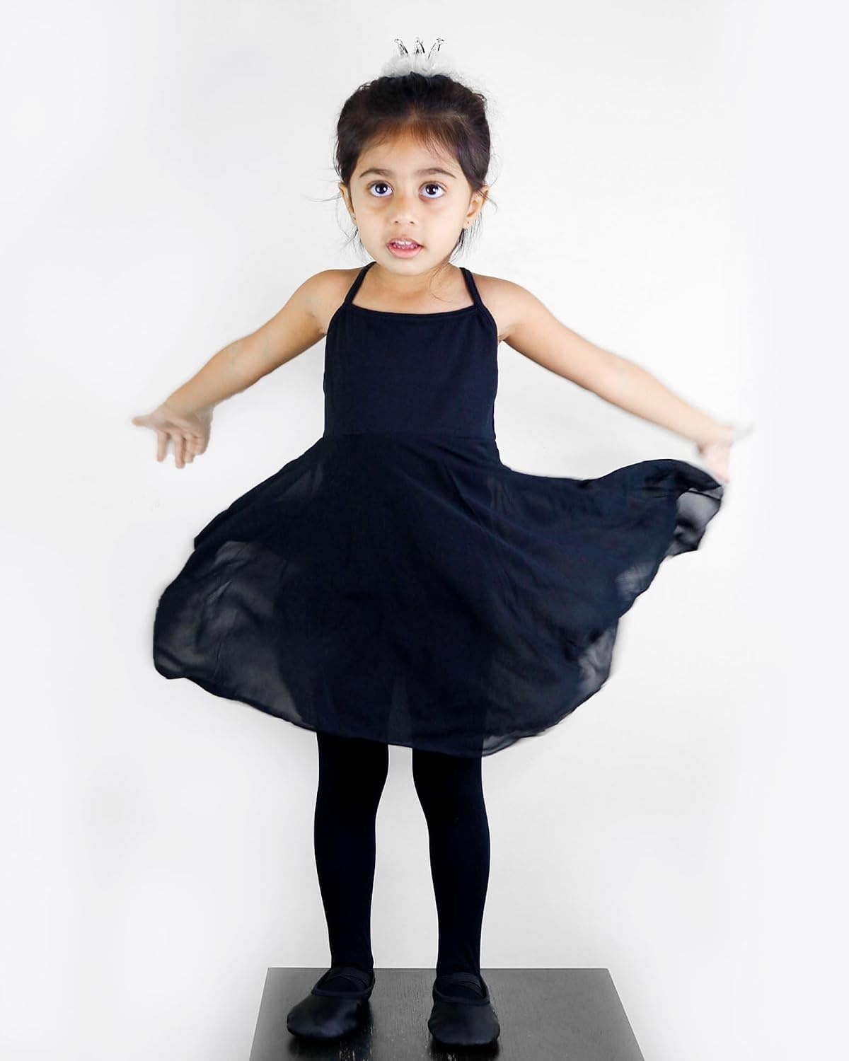 Stelle Girls’ Footed Ballet Tights for Dance Class Toddler Kids 2T-15Y(Black)