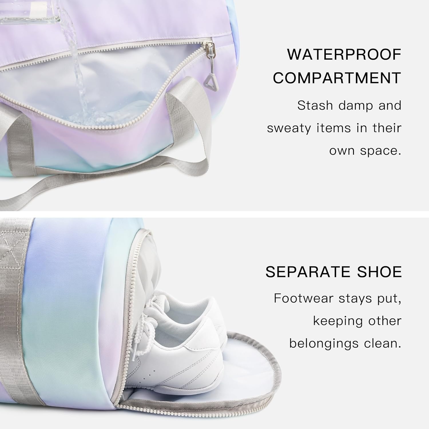 STELLE Dance Bag for Girls Ballet Bag Gifts for Girls Waterproof Sports Gymnastics Bag with Shoe Compartment Cheer Duffle Bag(Lilac Mint1)