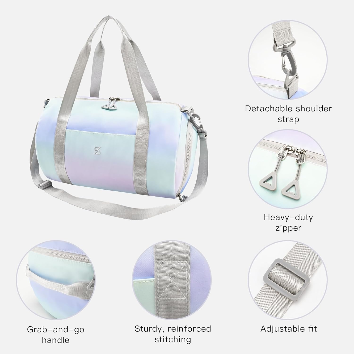 STELLE Dance Bag for Girls Ballet Bag Gifts for Girls Waterproof Sports Gymnastics Bag with Shoe Compartment Cheer Duffle Bag(Lilac Mint1)