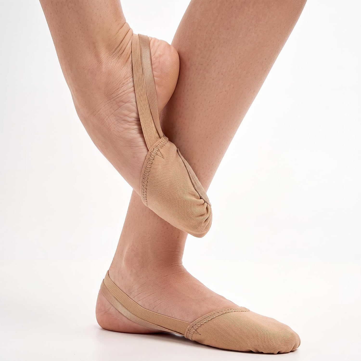 Stelle Stretch Canvas Half Soles Women | Turners, Pull-on design, Soft elastic upper, Suede outsole, Breathable lining, Secure snug fit, Supports smooth turns(B-tan)