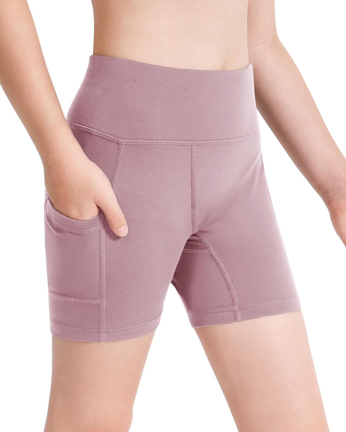 Stelle Girls 3″/4″/8″ Bike Volleyball Shorts with Pockets Athletic Dance(Pink)