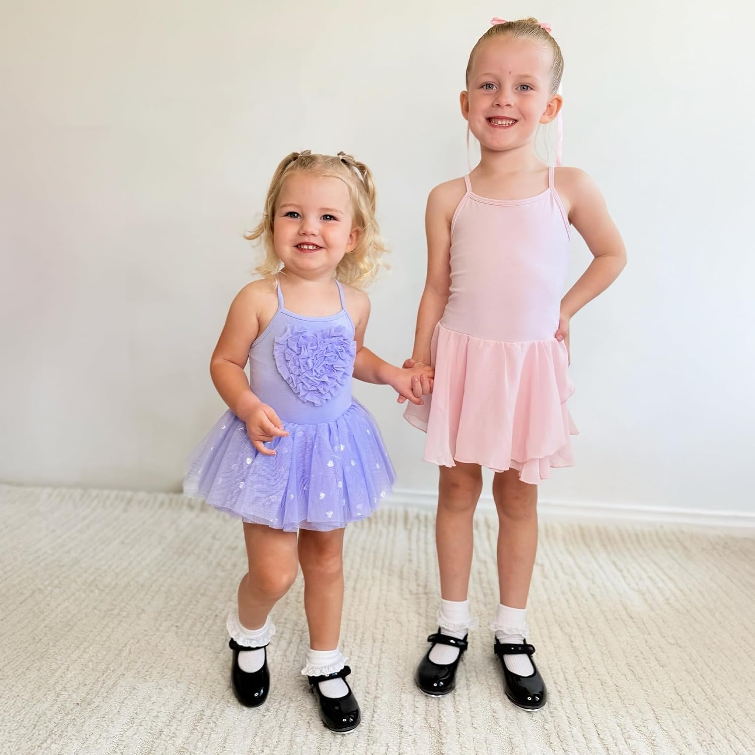 Stelle Tap Shoes for Toddler Girls PU Unisex Tap Dance Shoes(B-black)