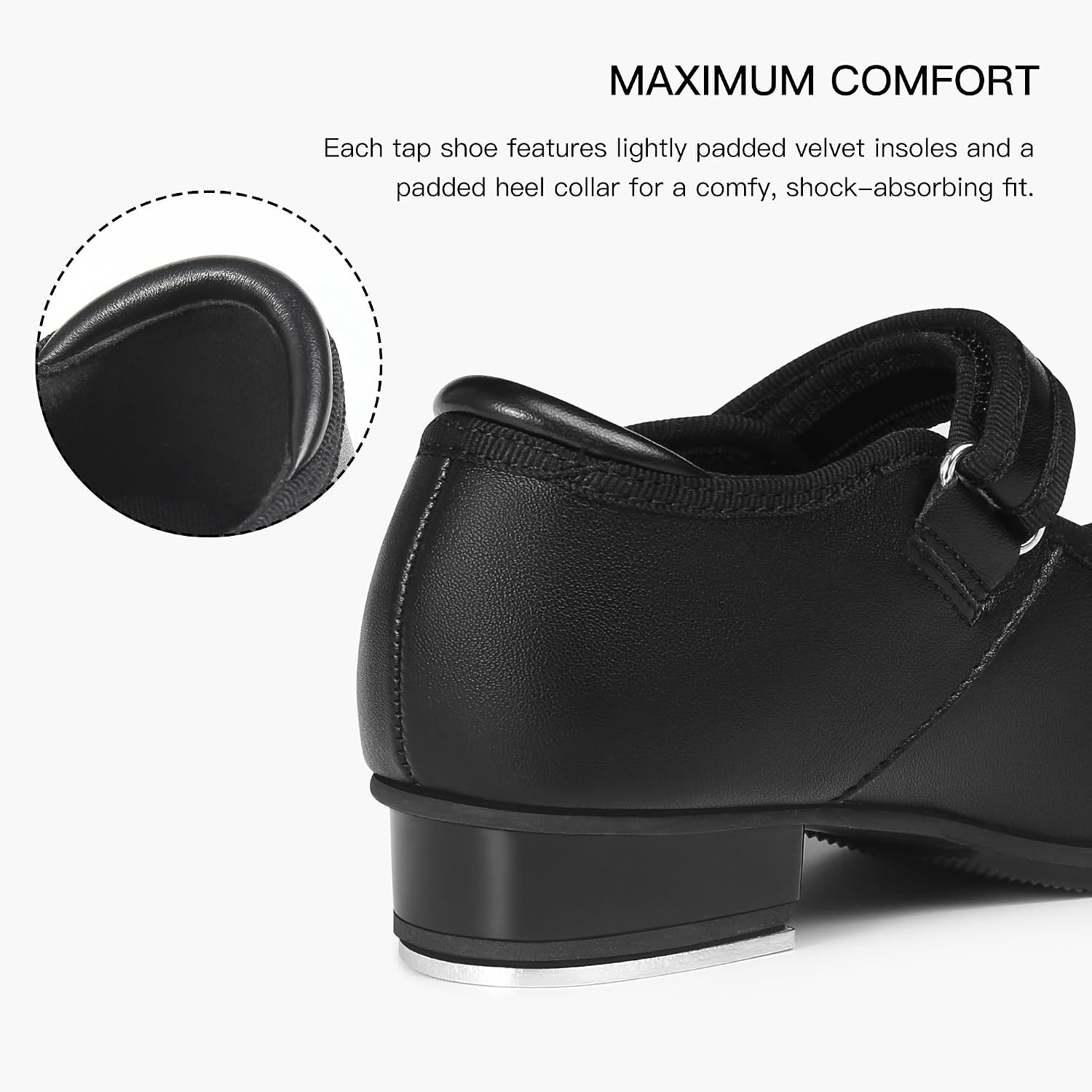 Stelle Tap Shoes for Toddler Girls PU Unisex Tap Dance Shoes(B-black Pu)
