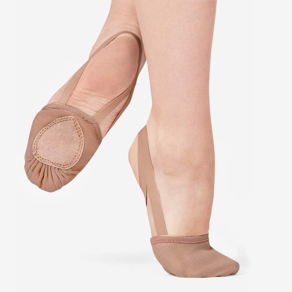 Stelle Half Soles Dance Shoes Women Canvas Lyrical Ballet Pirouette Turners(Tan)