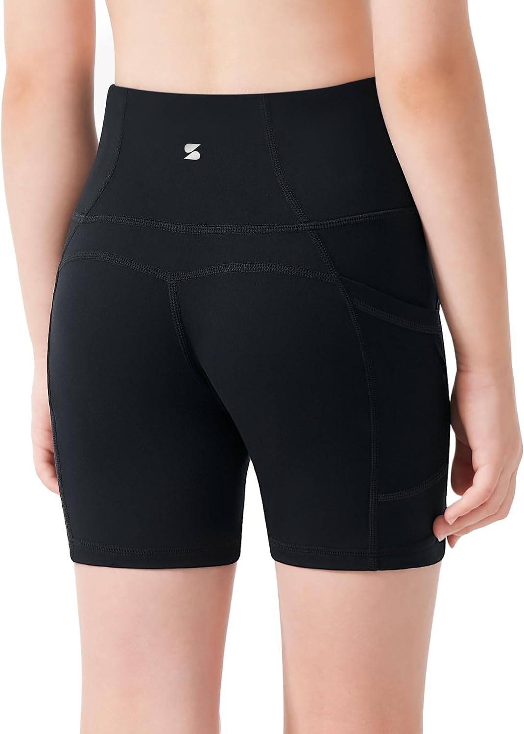 Stelle Girls 3″/4″/8″ Bike Volleyball Shorts with Pockets Athletic Dance(Black)