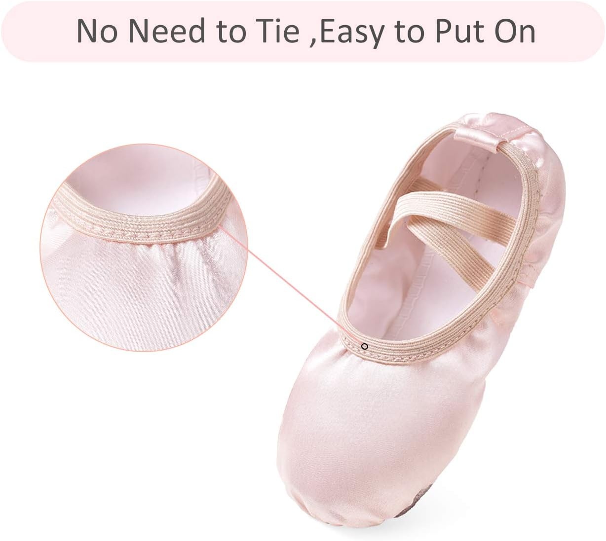 Stelle Ballerina Shoes for Girls Satin Ballet Shoes Ribbons Elastic Straps | Ballet shoes for girls, Ballerina slippers, Soft satin upper, Comfortable lining, Suede leather split sole, Ballet training(Ballet Pink(no Ribbon))