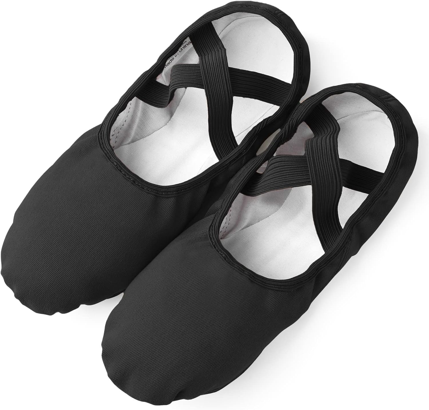 Stelle Women Ballet Shoes Highly Stretch Canvas Adult Ballet Slippers Split Sole Yoga Dance Shoe for Girls Boys(Black)