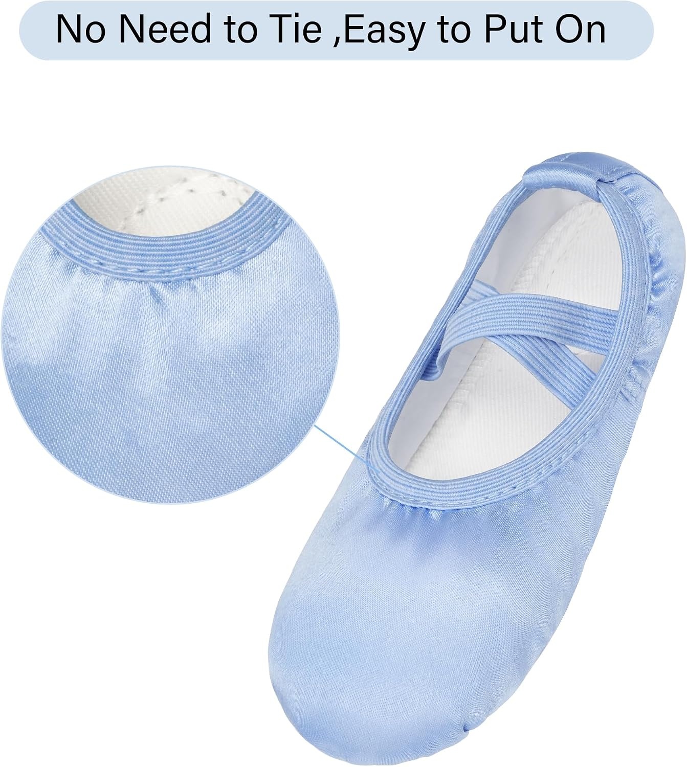 Stelle Ballerina Shoes for Girls Satin Ballet Shoes Ribbons Elastic Straps | Ballet shoes for girls, Ballerina slippers, Soft satin upper, Comfortable lining, Suede leather split sole, Ballet training(Pale Blue(no Ribbon))