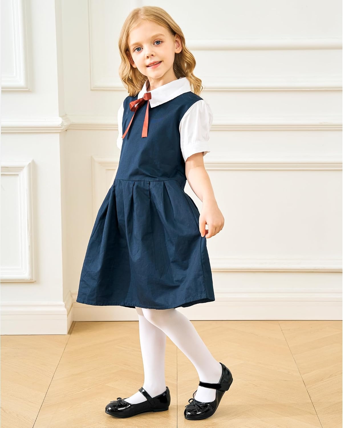 Stelle Girls Dress Shoes Mary Jane Flats for School Party Flower Girl | Hook-and-loop closure, Princess shoes, Cushioned comfort, Uniform, Wedding, Dress occasions, Patent finish, Glitter finish(1-black)