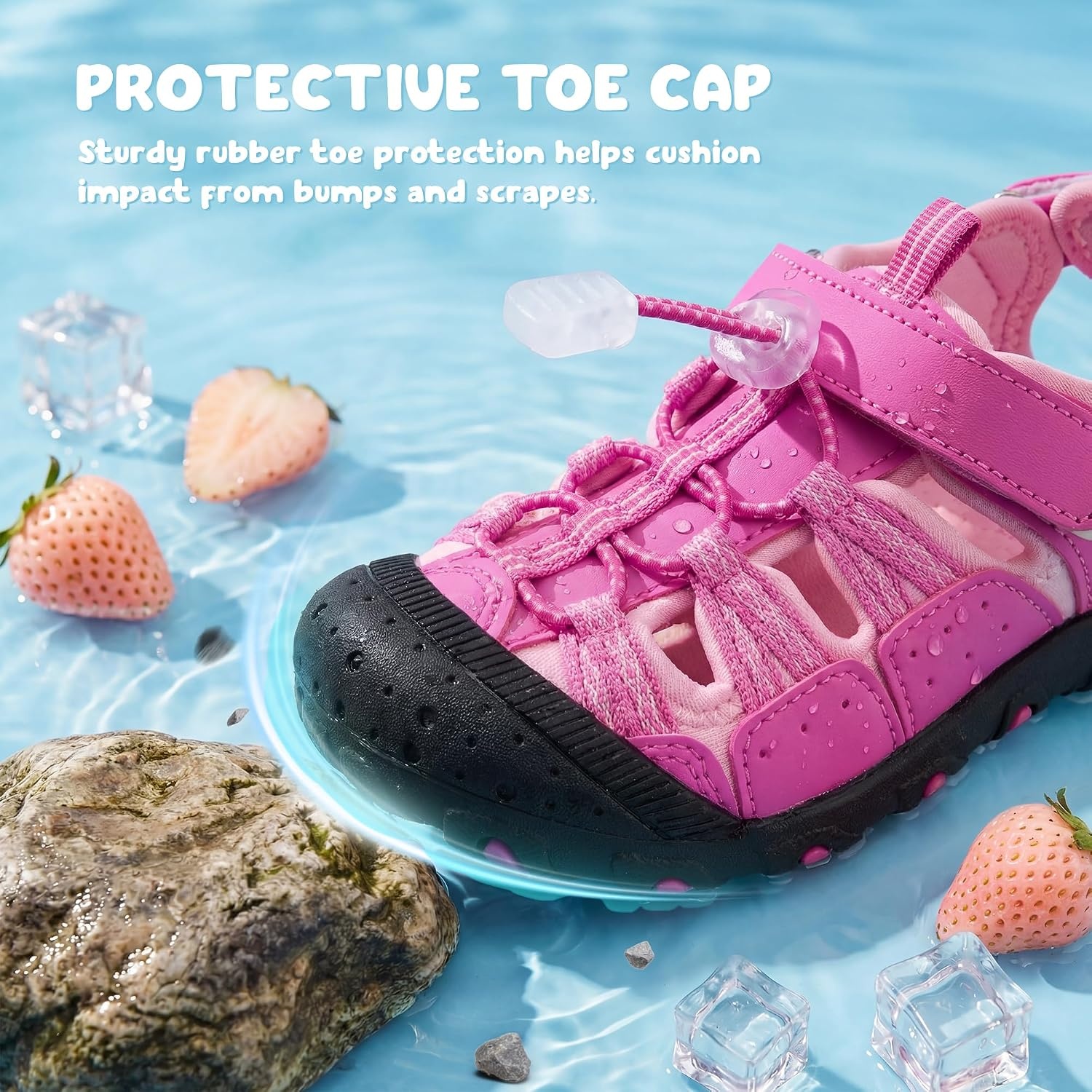 Stelle Boys Girls Closed-Toe Hiking Water Summer Sport Sandals(Dreamhouse Pink)