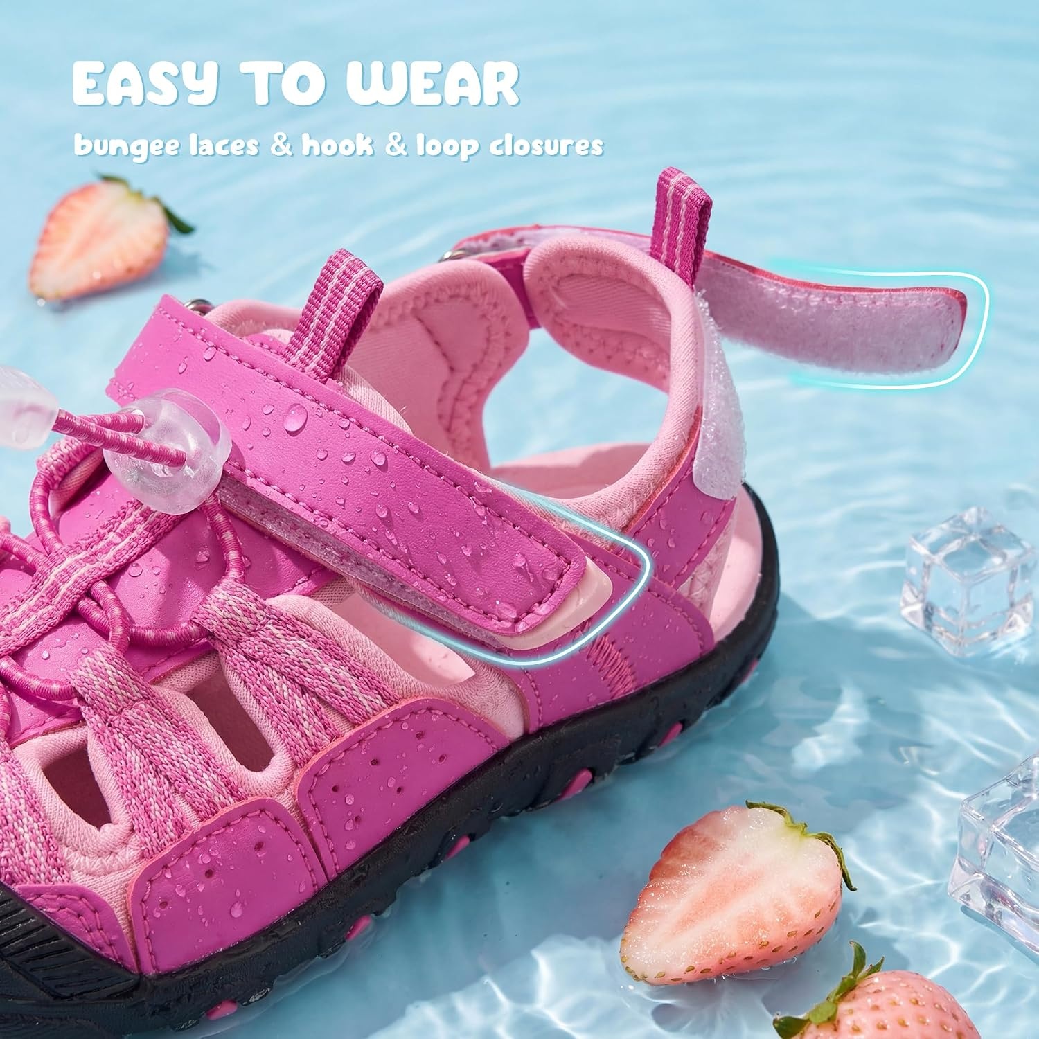 Stelle Boys Girls Closed-Toe Hiking Water Summer Sport Sandals(Dreamhouse Pink)
