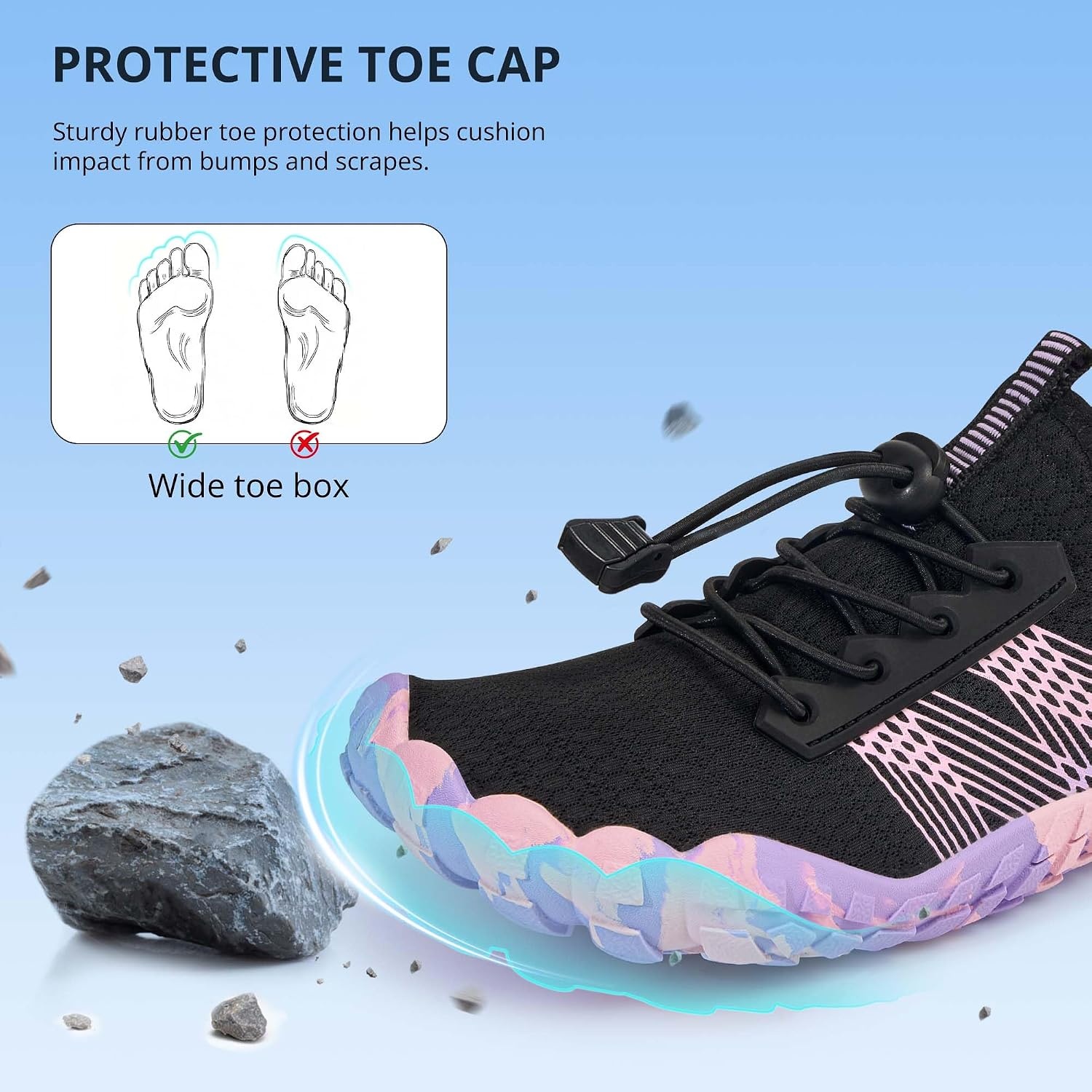 Stelle Womens Water Shoes for Men Adult Aqua Shoes for Swim River(Black Orchid)