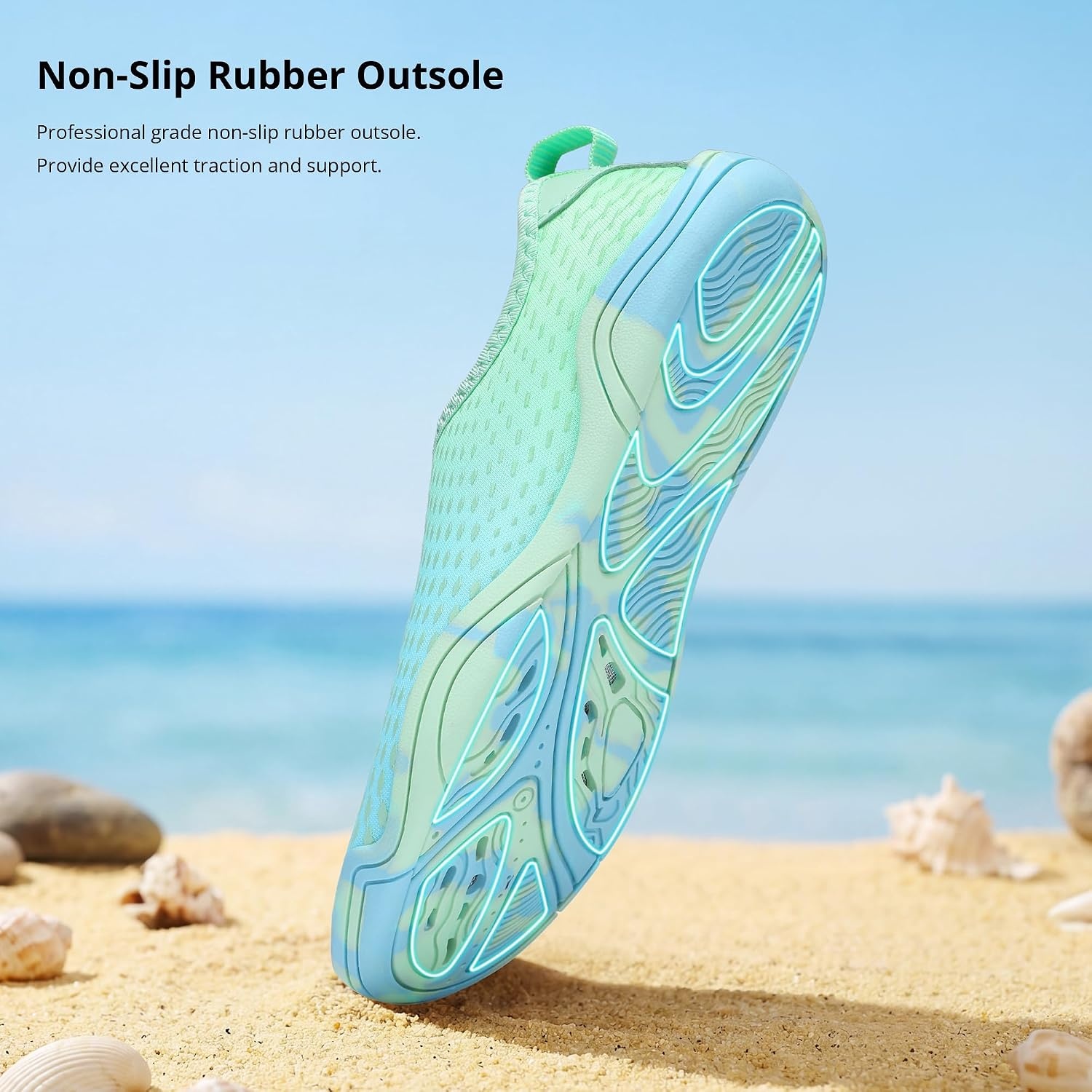 Stelle Water Shoes for Women Quick-Dry Aqua Socks for Swim Pool(Seafoam Pop)