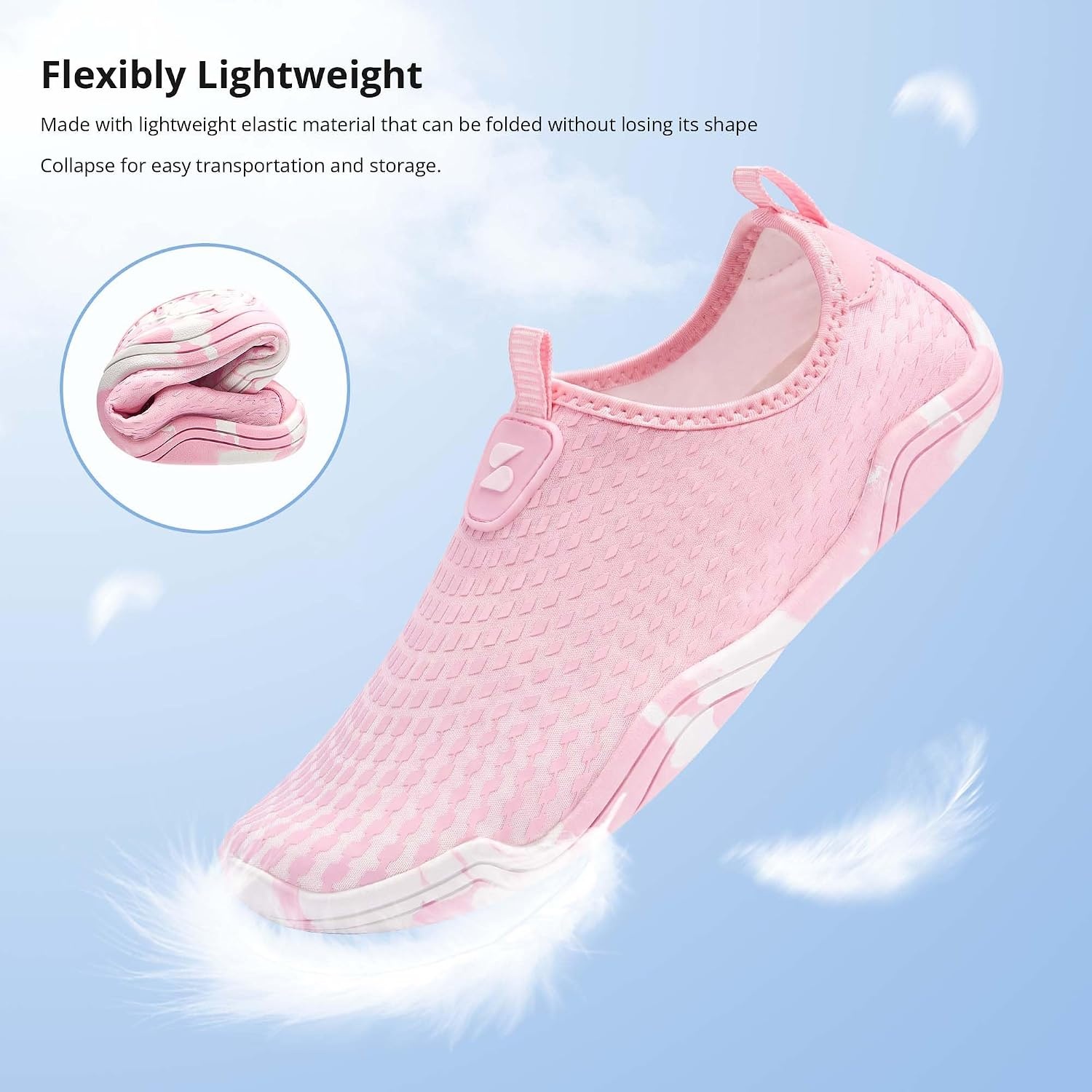 Stelle Water Shoes for Women Quick-Dry Aqua Socks for Swim Pool(Light Pink)