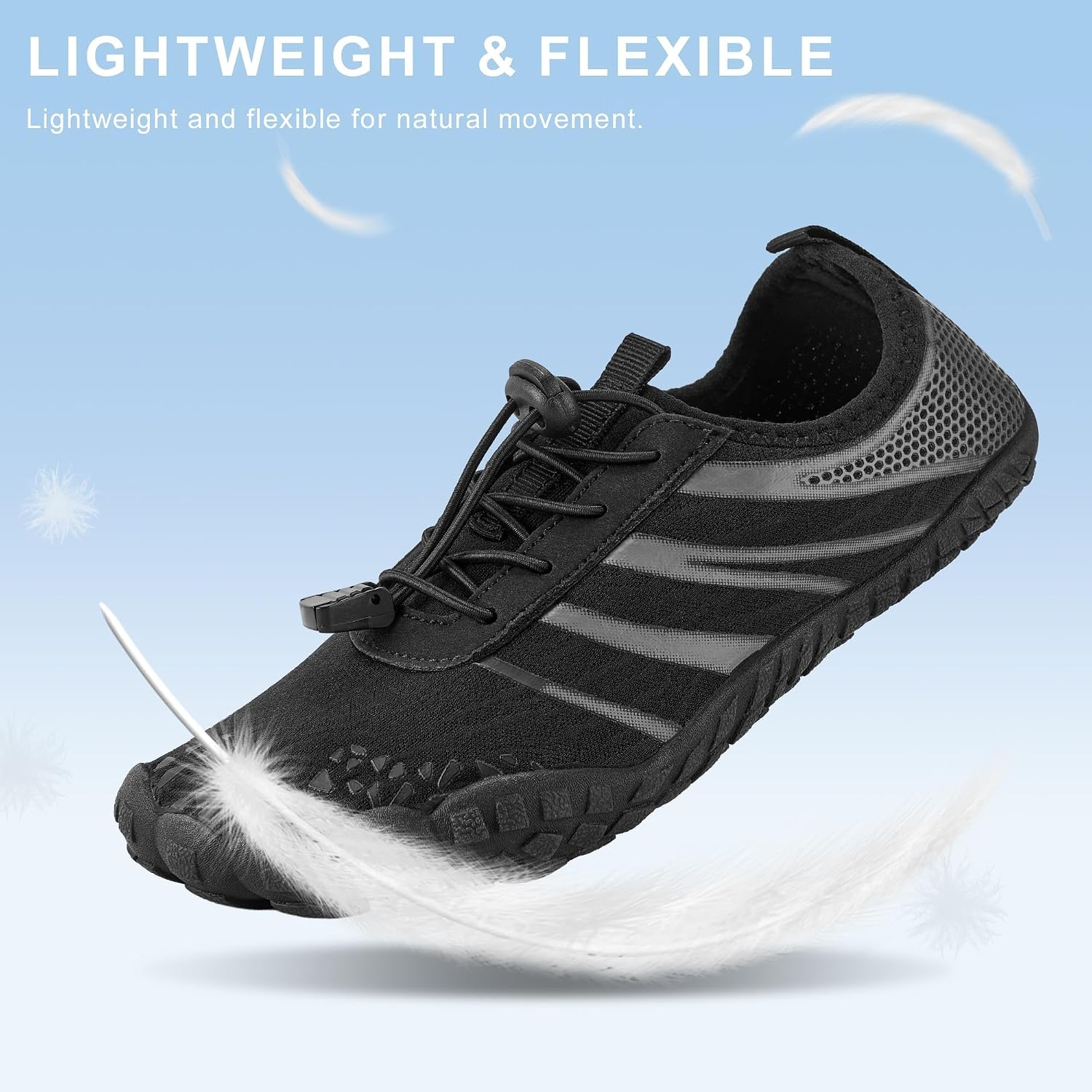 Stelle Womens Water Shoes Adult Quick-Dry Aqua Shoes for River(Black)