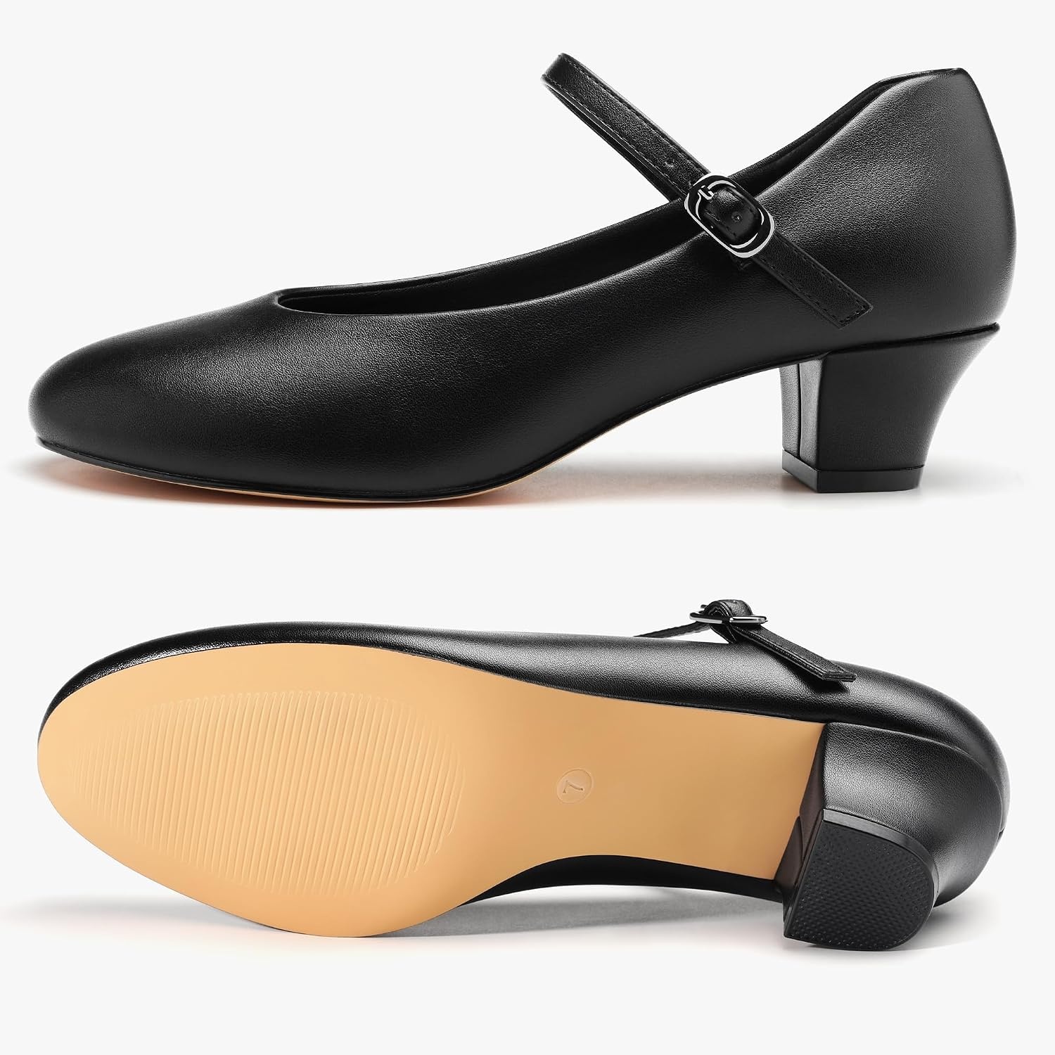 Stelle 1.5″ Ankle Strap Women’s Character Shoes Ballroom | 1.5-inch heel,Adjustable ankle strap,Memory foam insole,Breathable lining,Rubber outsole,Stable fit(Black)