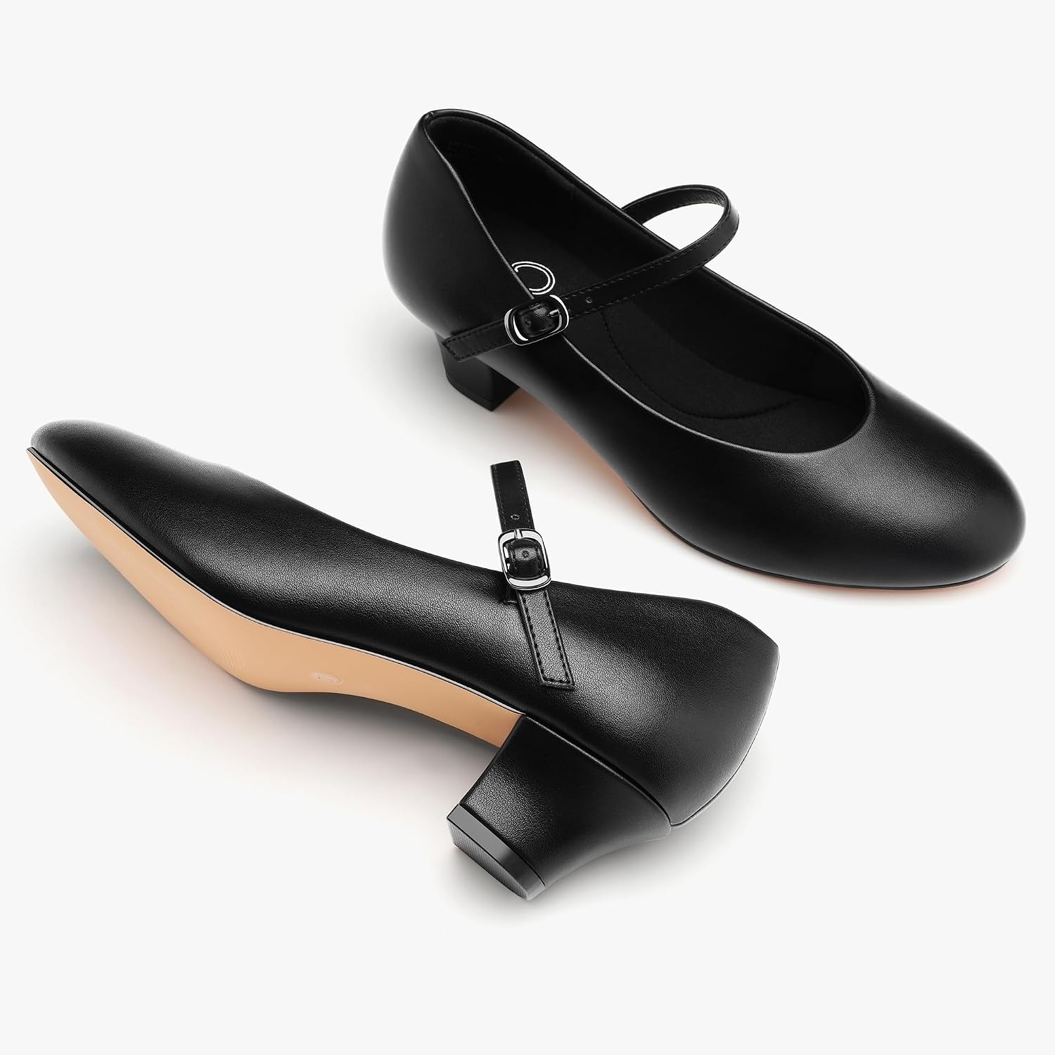 Stelle 1.5″ Ankle Strap Women’s Character Shoes Ballroom | 1.5-inch heel,Adjustable ankle strap,Memory foam insole,Breathable lining,Rubber outsole,Stable fit(Black)