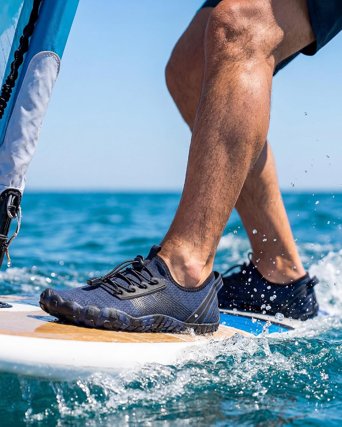 Stelle Womens Water Shoes for Men Adult Aqua Shoes for Swim River(Navy)