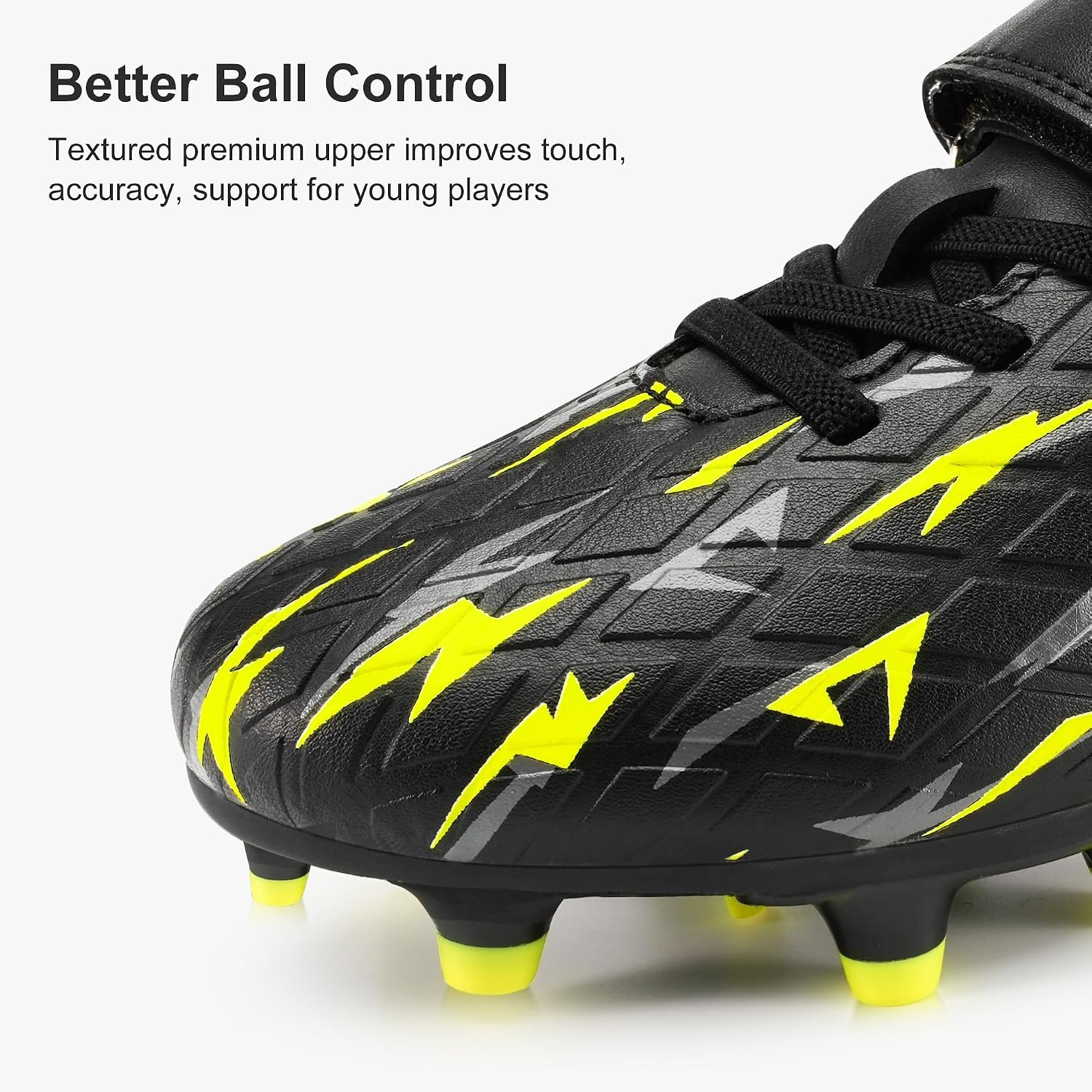 Stelle Boys Soccer Cleats for Kids Girls(Black Bolt)