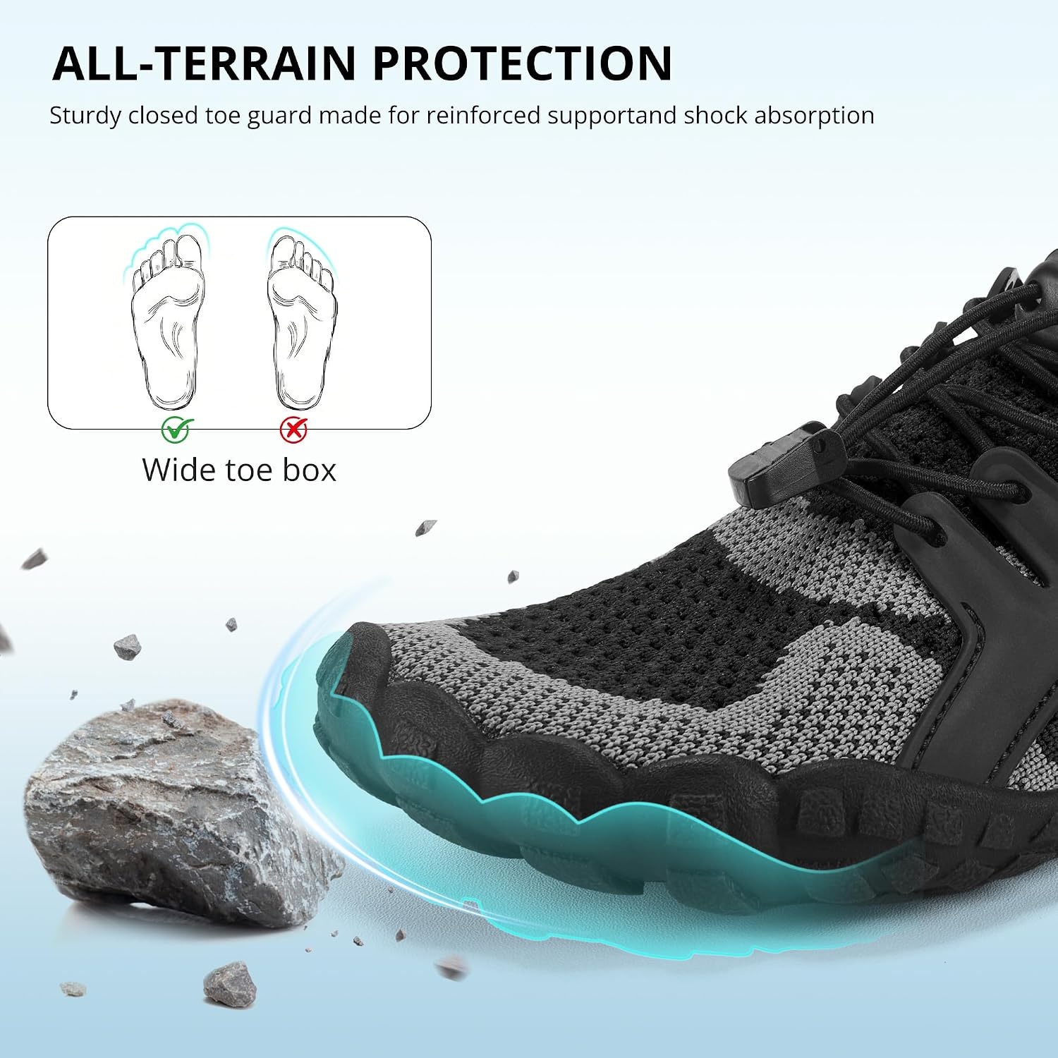 Stelle Water Shoes for Women Men, Quick-Dry Barefoot Aqua Shoes for Beach, Swim, Pool, Boating & Yoga, Lightweight Water Shoes for Adult(Black)