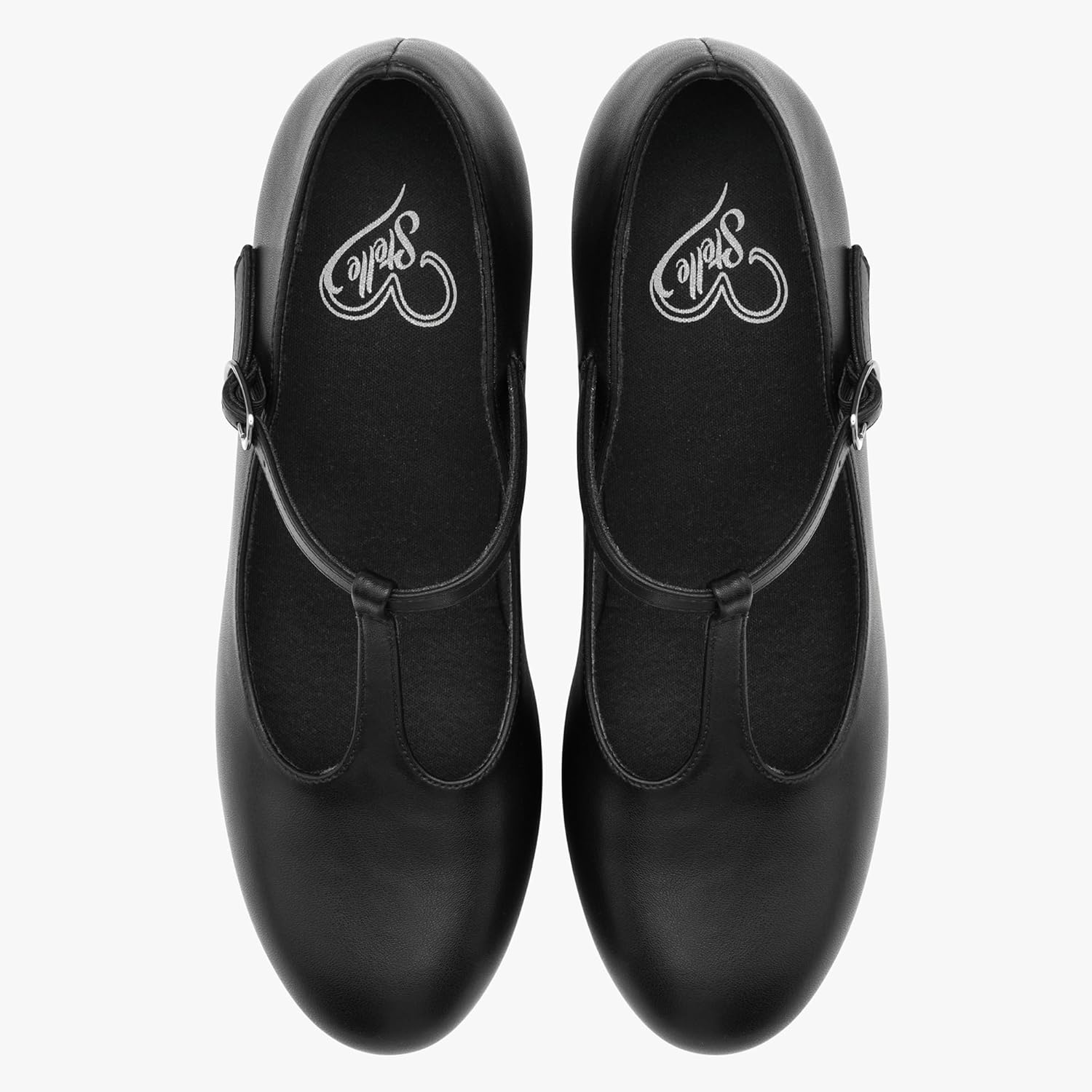 Stelle 2.5″ T-Strap Character Shoes for Women | 2.5-inch heel, T-strap, cushioned insole, rubber outsole, adjustable buckle, stable fit(2.5″black)