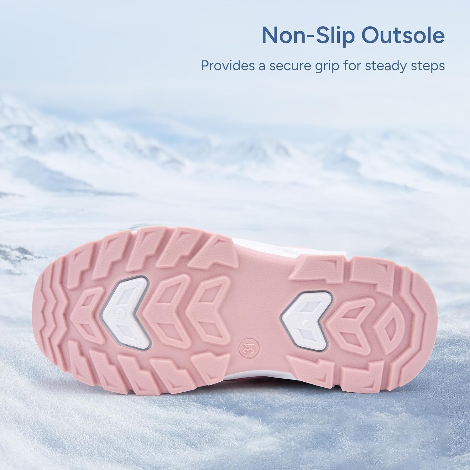 Stelle Girls Snow Boots with Side Zipper Kids Warm Winter Boots(Pink)