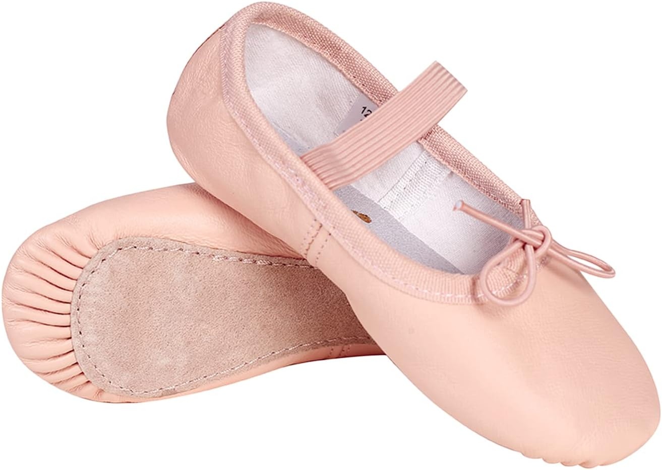 Stelle Ballet Shoes for Girls Toddler Genuine Leather Ballet Dance Slippers for Toddler/Little/Big Kids/Boys(Ballet Pink)