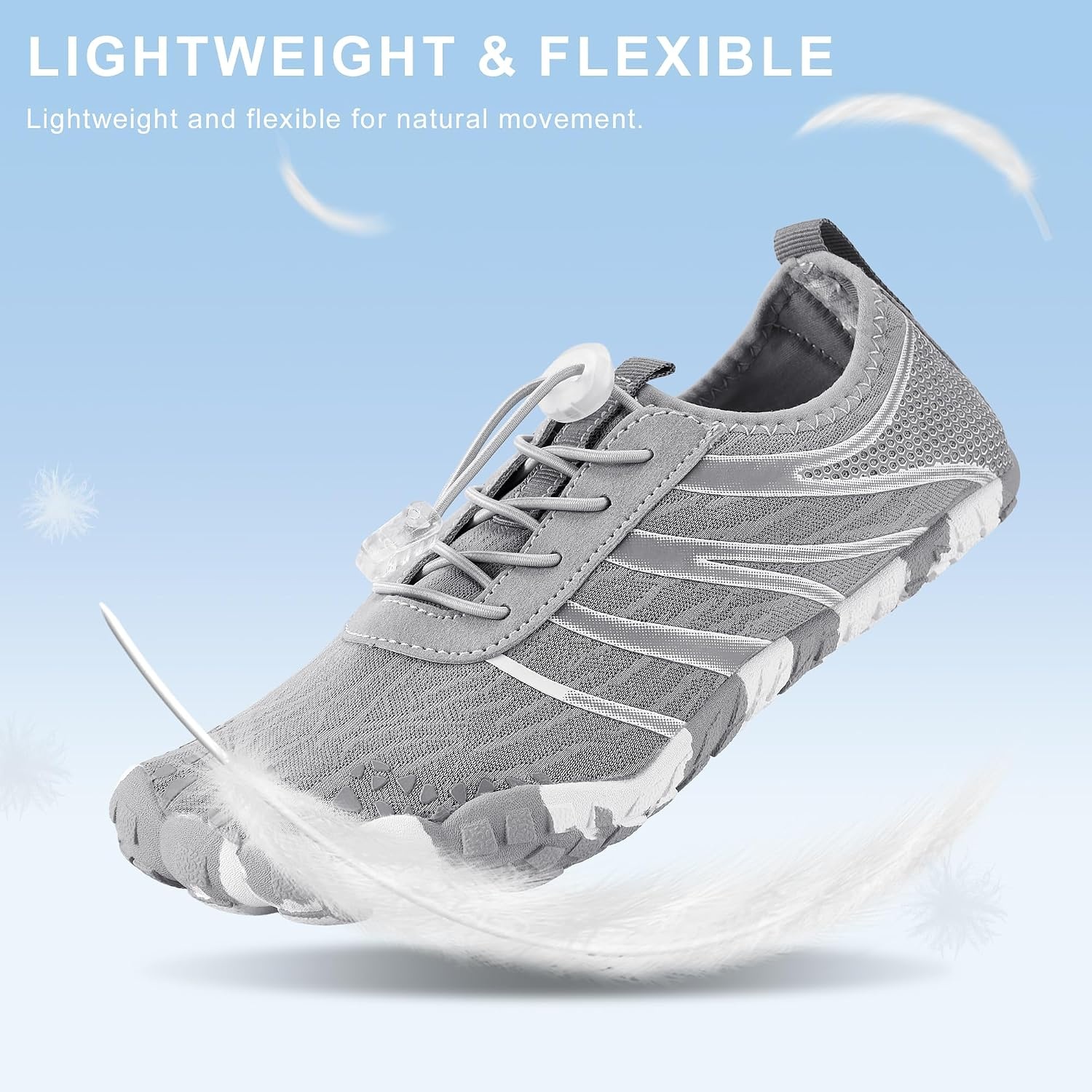 Stelle Womens Water Shoes Adult Quick-Dry Aqua Shoes for River(Grey)