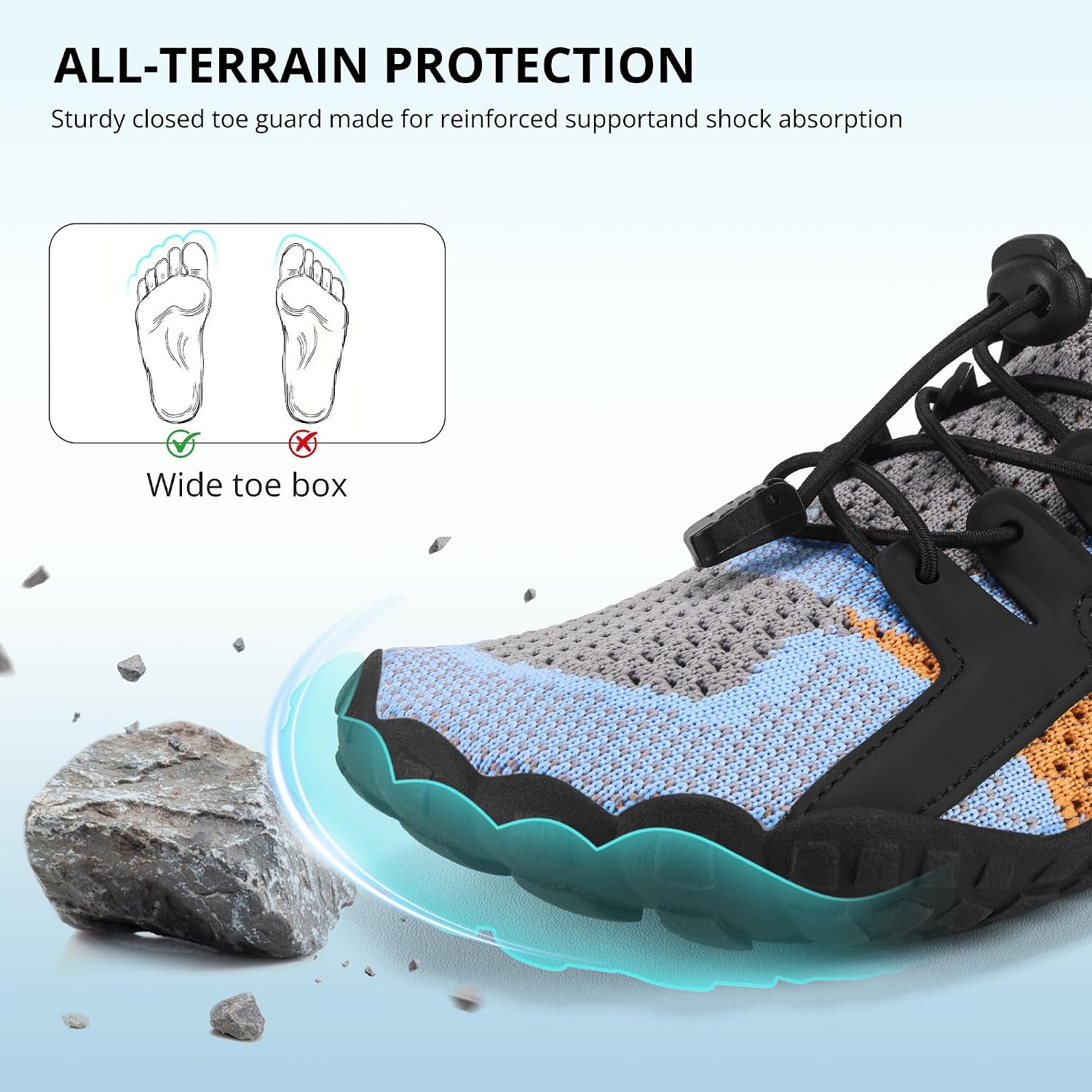 Stelle Water Shoes for Women Men, Quick-Dry Barefoot Aqua Shoes for Beach, Swim, Pool, Boating & Yoga, Lightweight Water Shoes for Adult(Glacial Ember)