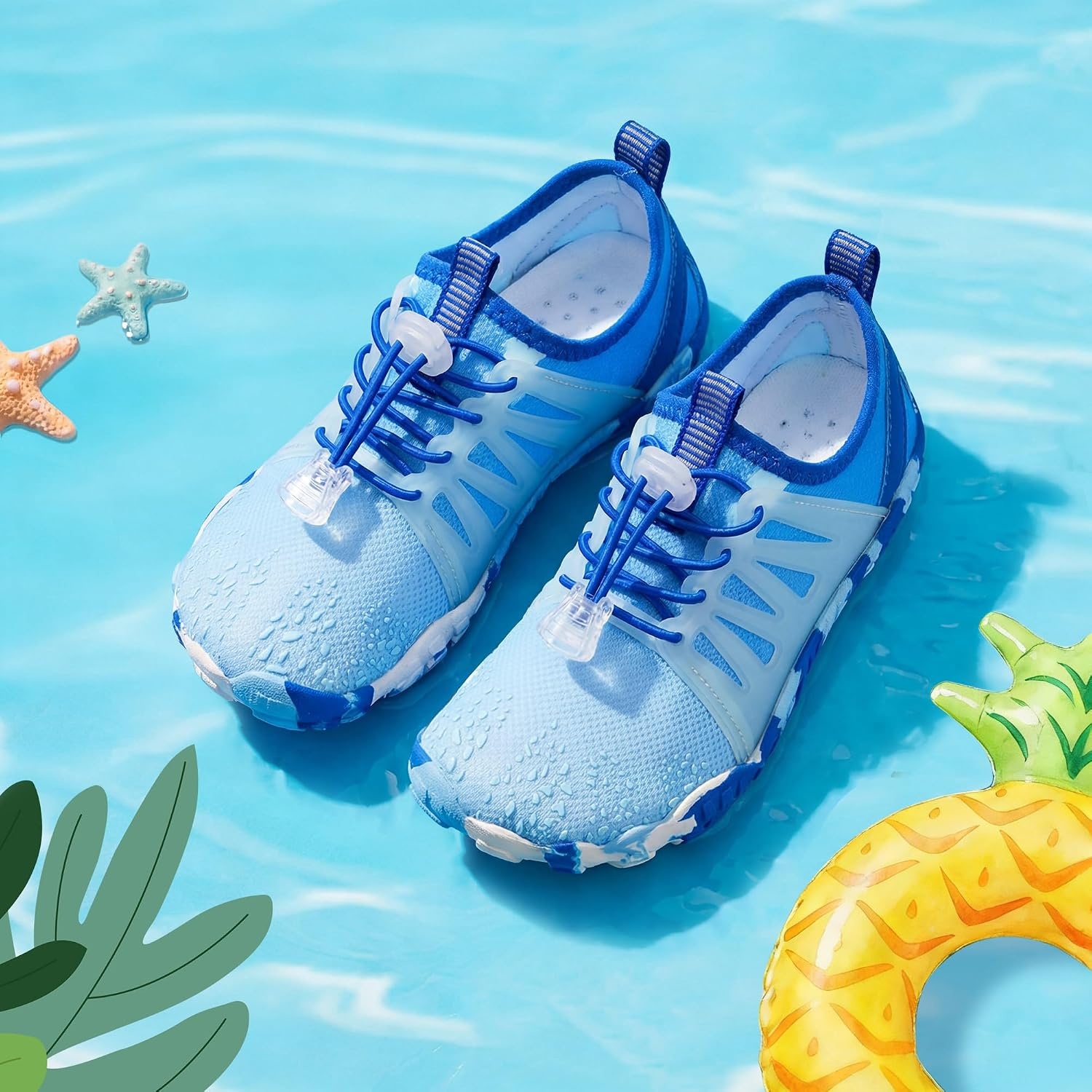 Stelle Kids Water Shoes TPU-Reinforced Barefoot(Blue Ombre)