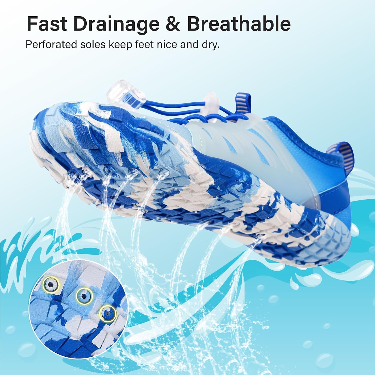 Stelle Kids Water Shoes TPU-Reinforced Barefoot(Blue Ombre)