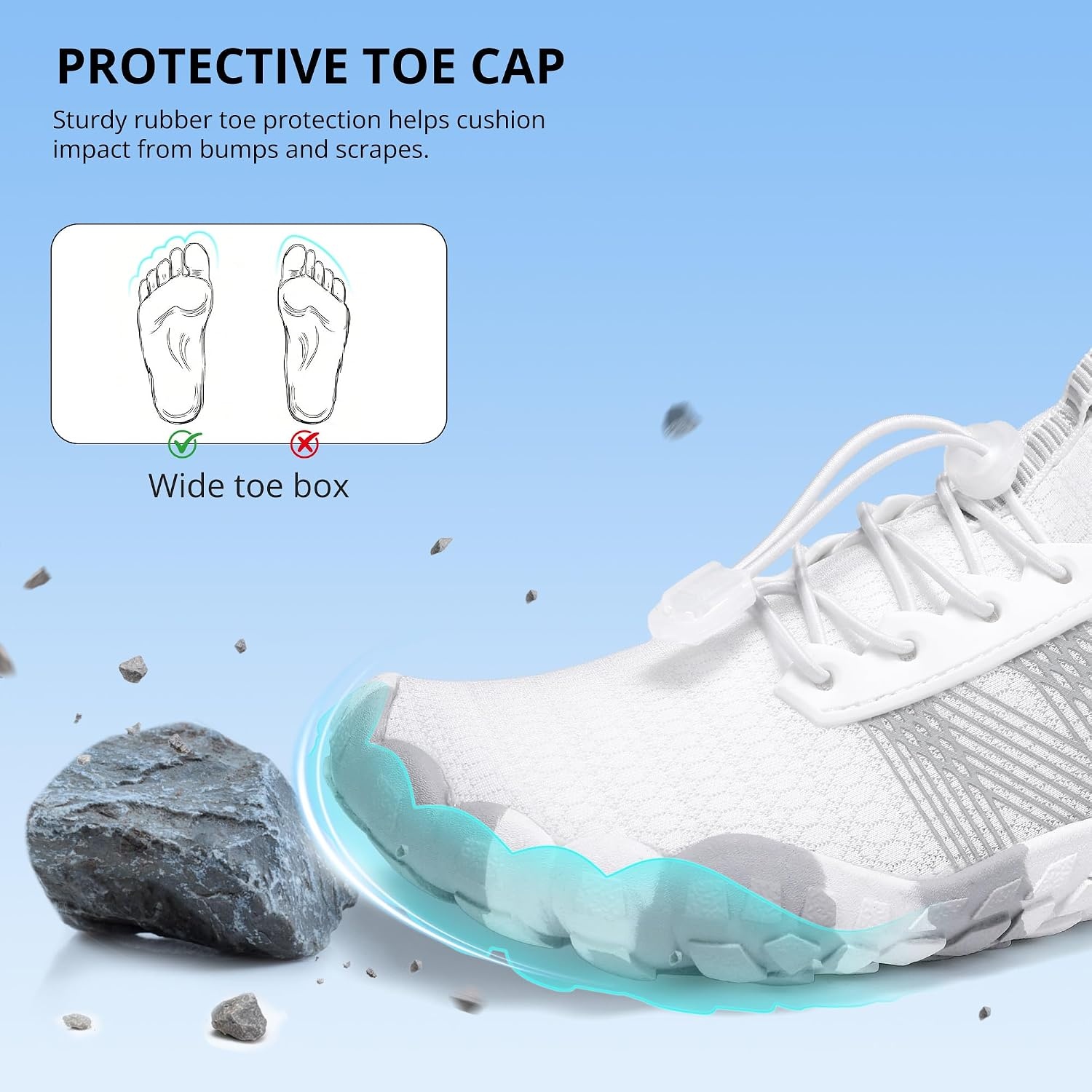 Stelle Womens Water Shoes for Men Adult Aqua Shoes for Swim River(White)
