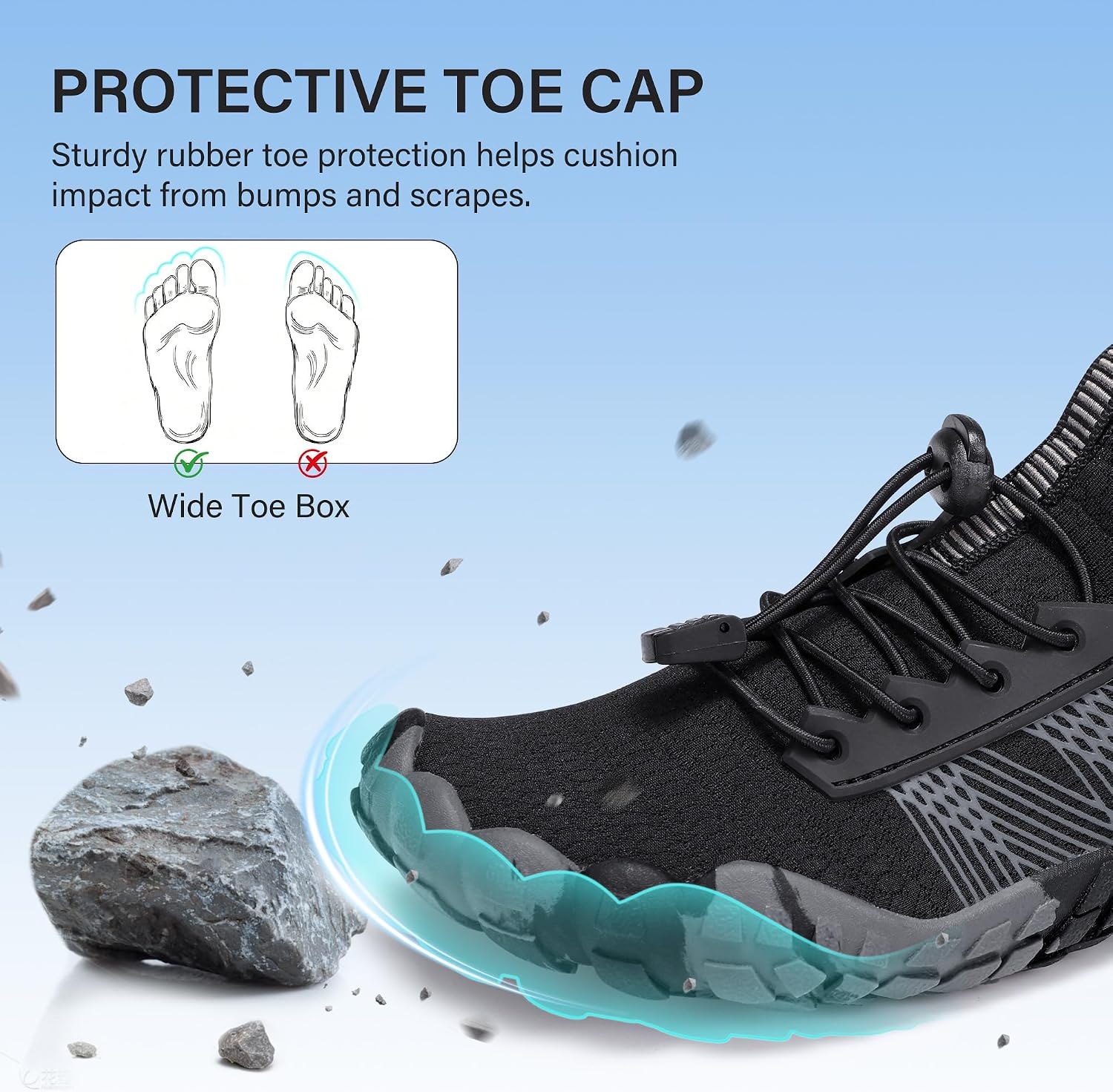 Stelle Womens Water Shoes for Men Adult Aqua Shoes for Swim River(Black)