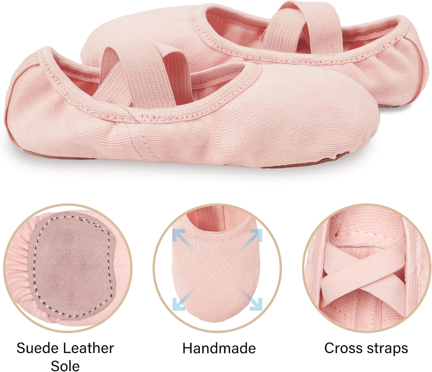 Stelle Ballet Shoes Toddler Slippers Highly Elastic Canvas Girls Women | Split sole, Soft cotton lining, Machine washable, Ballerina dance shoes, Flexible movement, Ballet practice and performance(Ballet Pink)