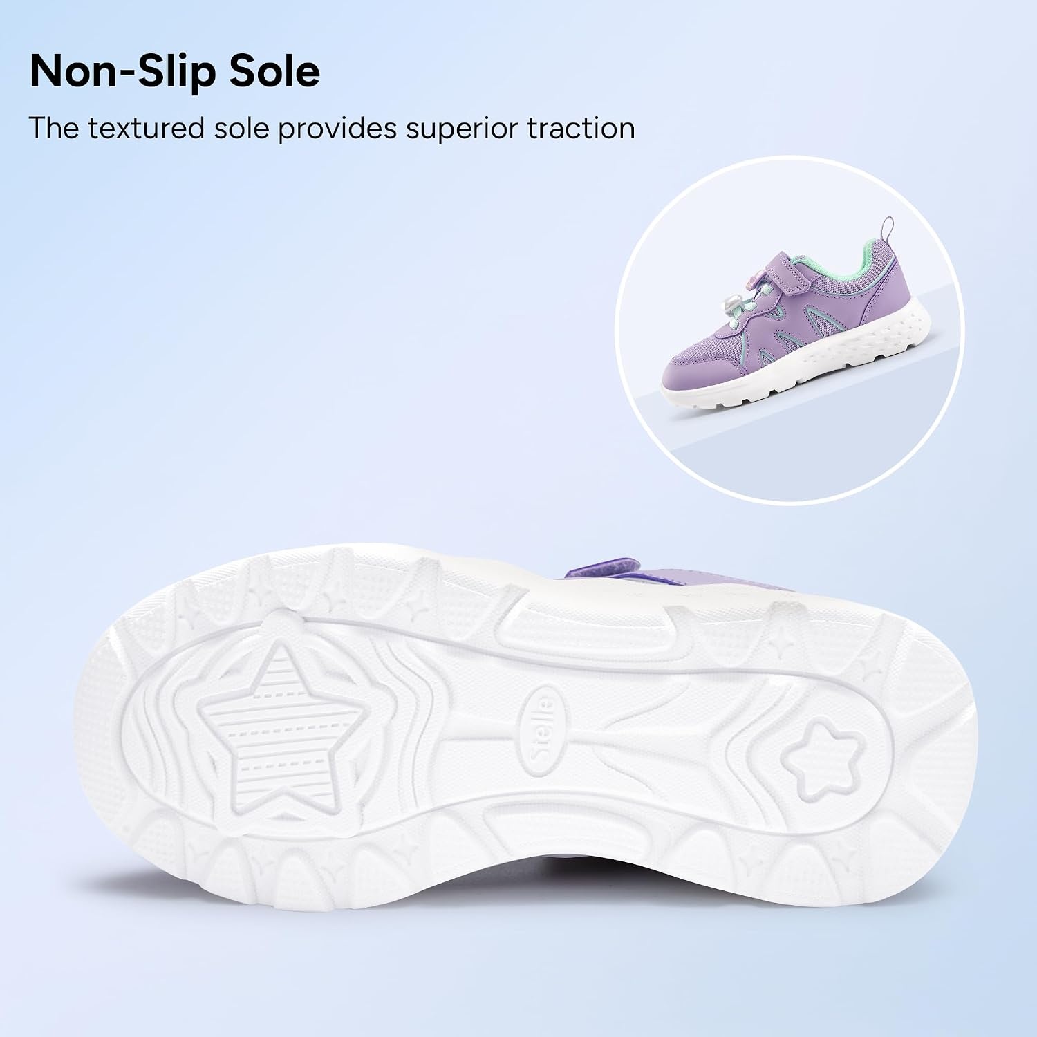 Stelle Tennis Shoes for Girls Kids Sneakers(Lavender+charms)