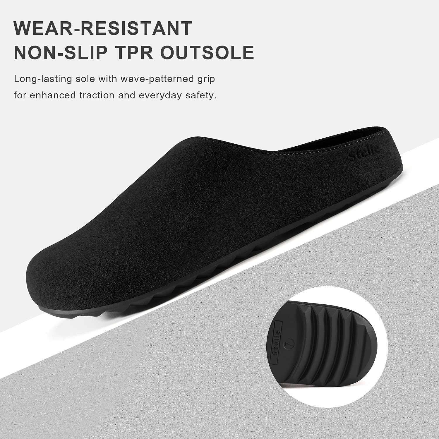 Stelle Clogs Women Mens Suede Potato Shoes Slip on Slippers(BK,6)