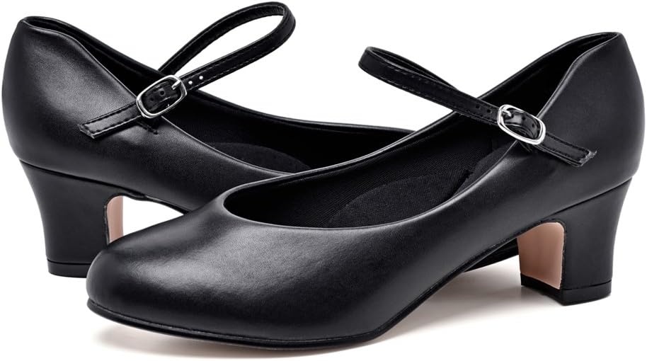 Stelle 2″ Ankle Strap Character Shoes for Women(2black)