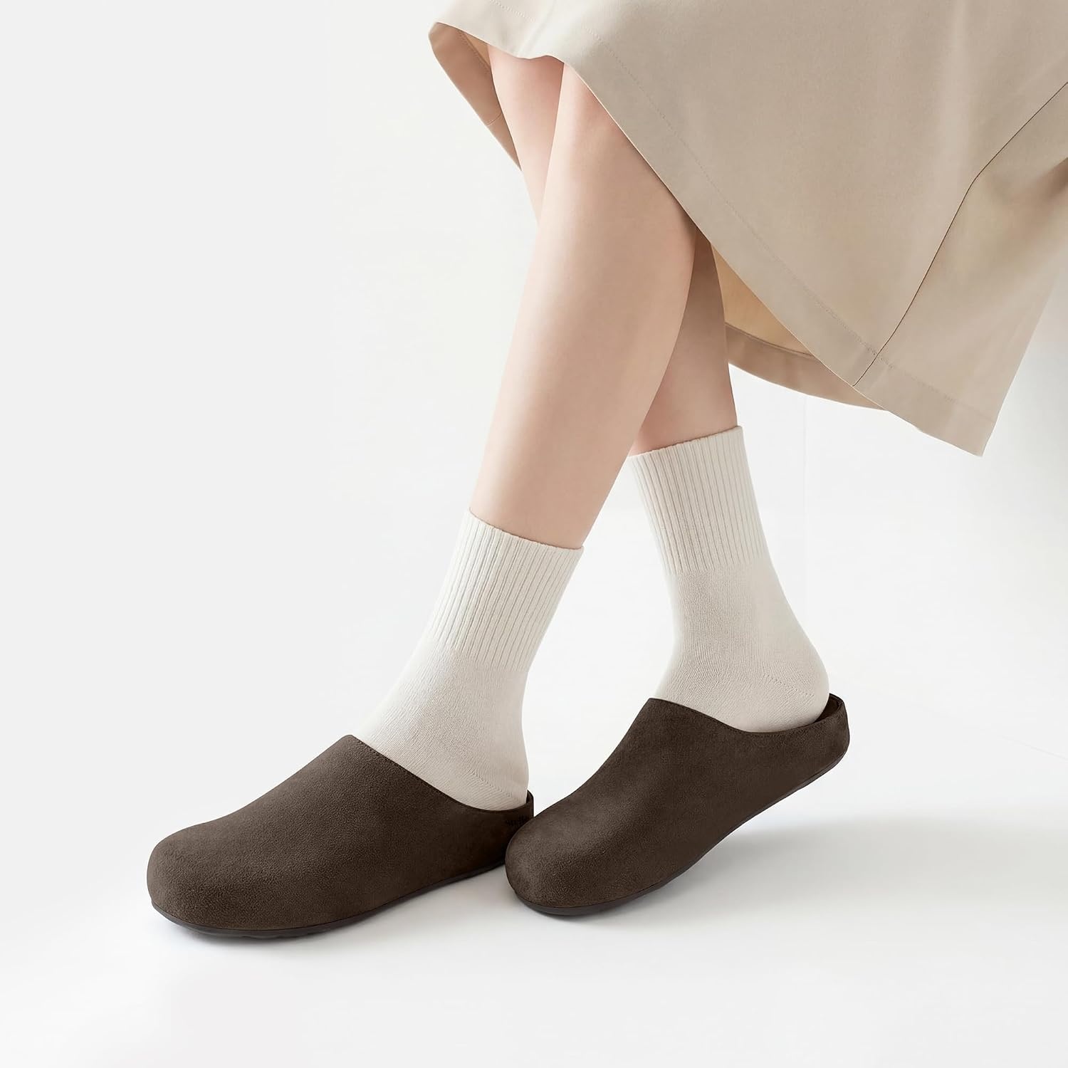 Stelle Clogs Women Mens Suede Potato Shoes Slip on Slippers(EP-Leather,7)