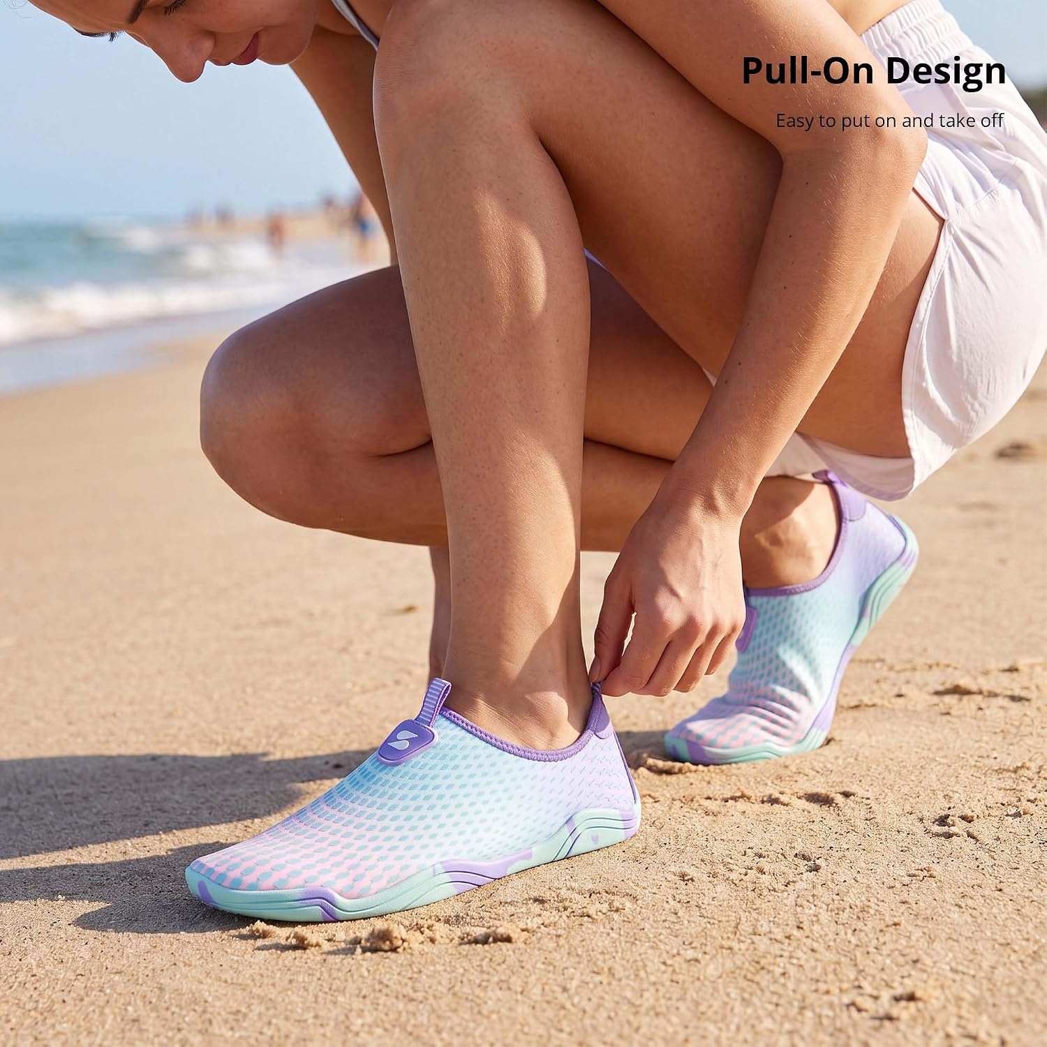 Stelle Water Shoes for Women Quick-Dry Aqua Socks for Swim Pool | Beach Yoga River Shower Surf Kayaking Adult Water Shoes Barefoot Lightweight Non-Slip Sole Indoor Outdoor for Men(Aqua Lilac)