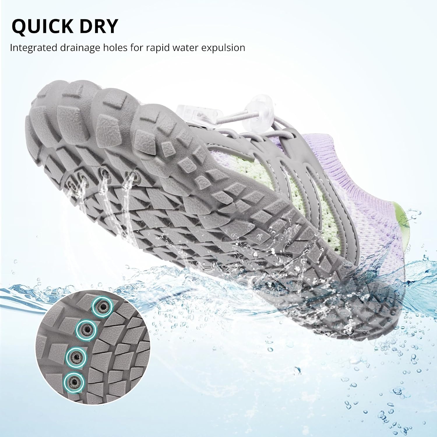 Stelle Water Shoes for Women Barefoot Aqua Shoes for River Swim(Light Purple)