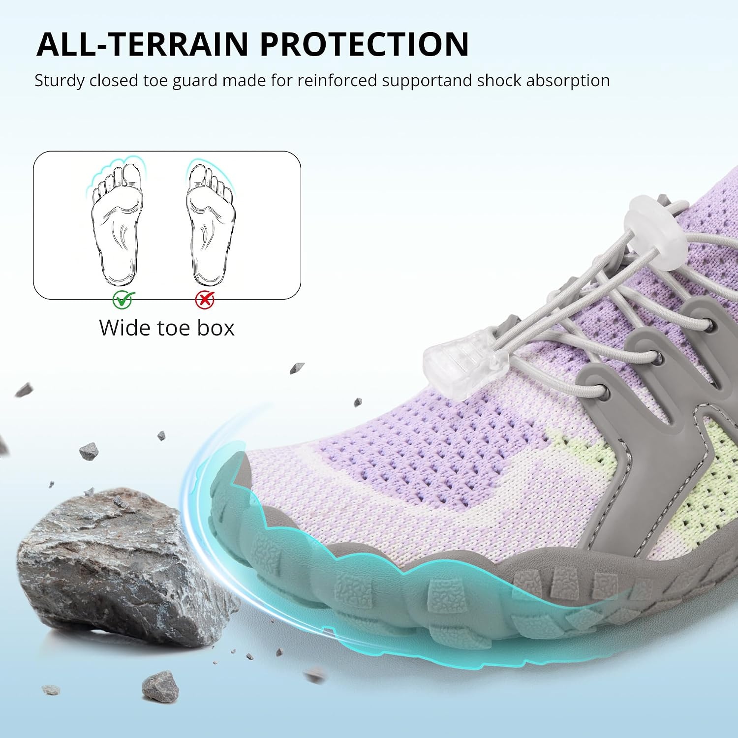 Stelle Water Shoes for Women Barefoot Aqua Shoes for River Swim(Light Purple)
