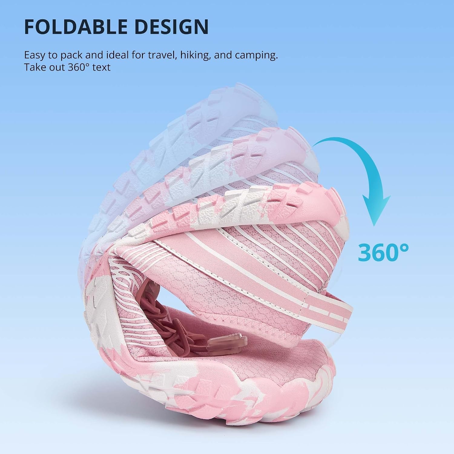 Stelle Womens Water Shoes for Men Adult Aqua Shoes for Swim River | Hiking Beach Boat Pool Quick-Dry Mesh Barefoot Non-Slip Rubber Outsole Lightweight Easy-On Pull Tabs Water Sports(Light Pink)