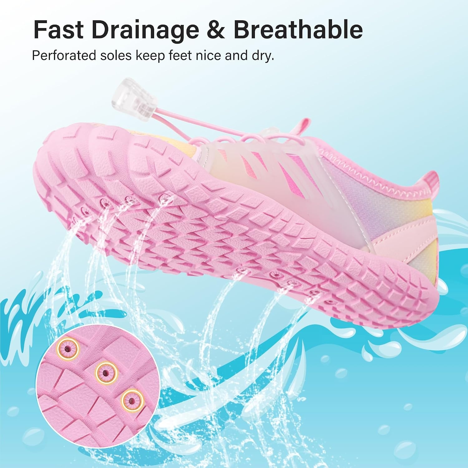 Stelle Kids Water Shoes TPU-Reinforced Barefoot(Rainbow)