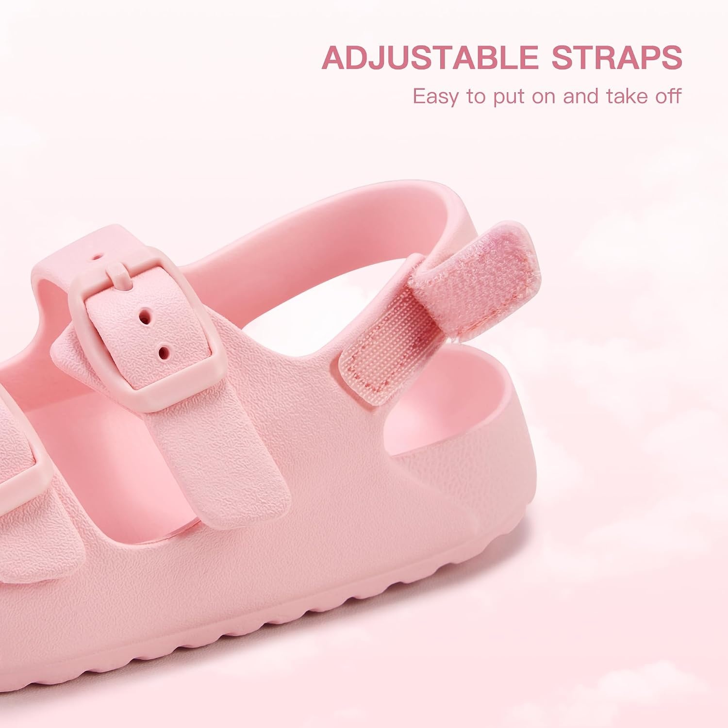 Stelle Toddler Girls Sandals Adjustable Buckle Open Toe Sandal(Pink)